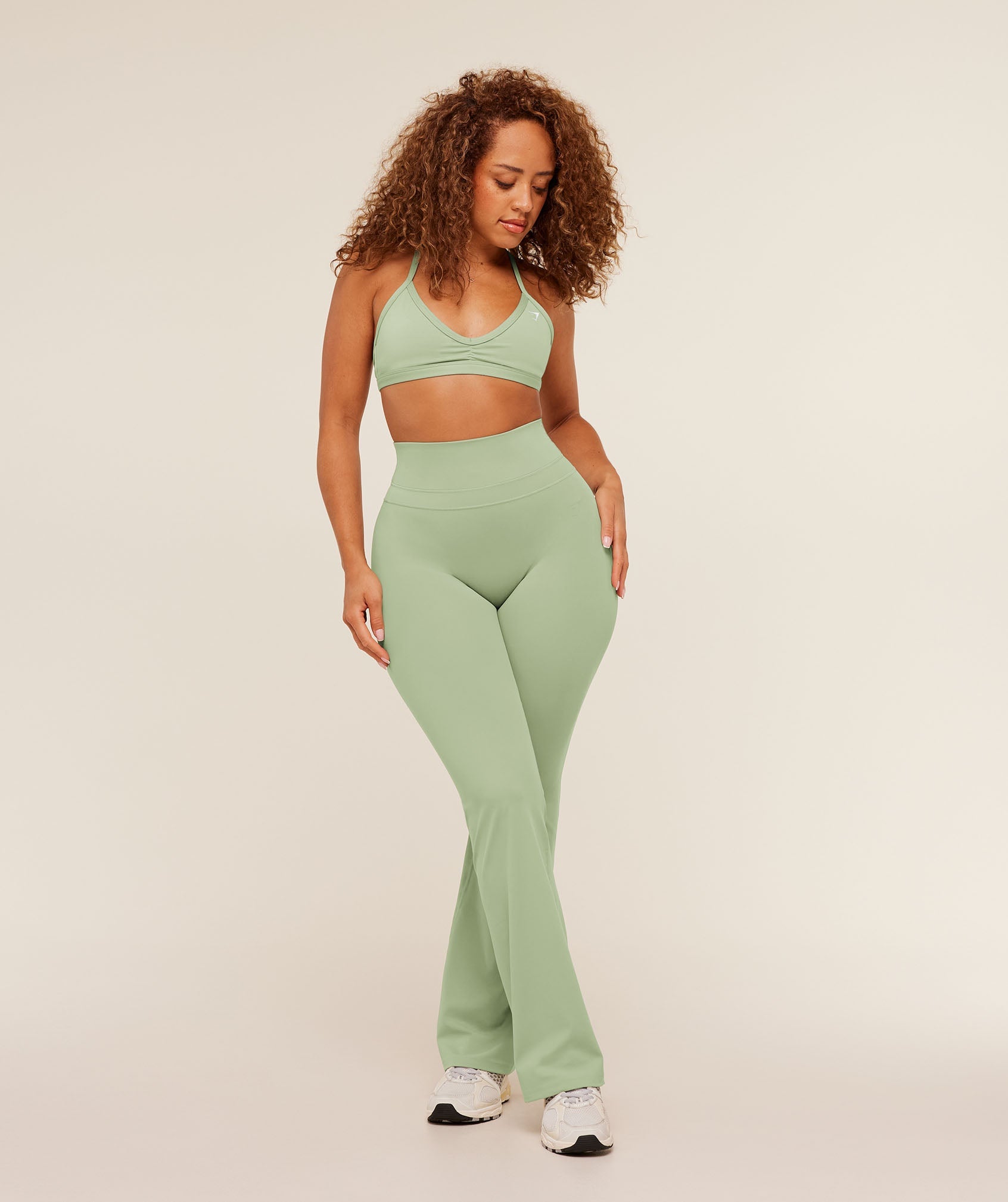Women's Gymshark Whitney Regular Flared Legging Haze Green