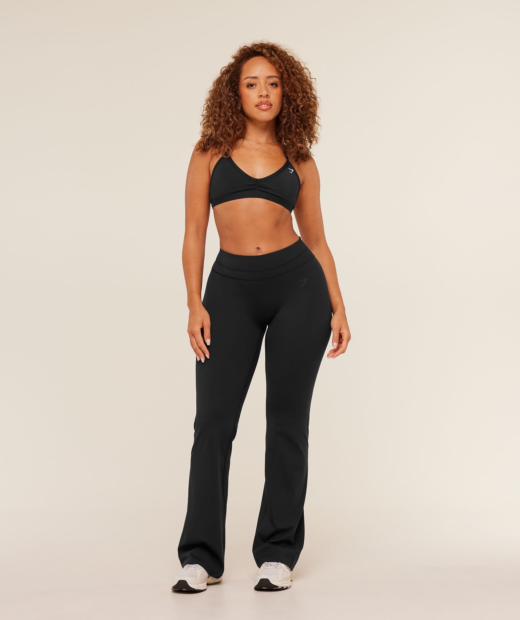 Women's Gymshark Whitney Mid-High Rise Flared Leggings Black