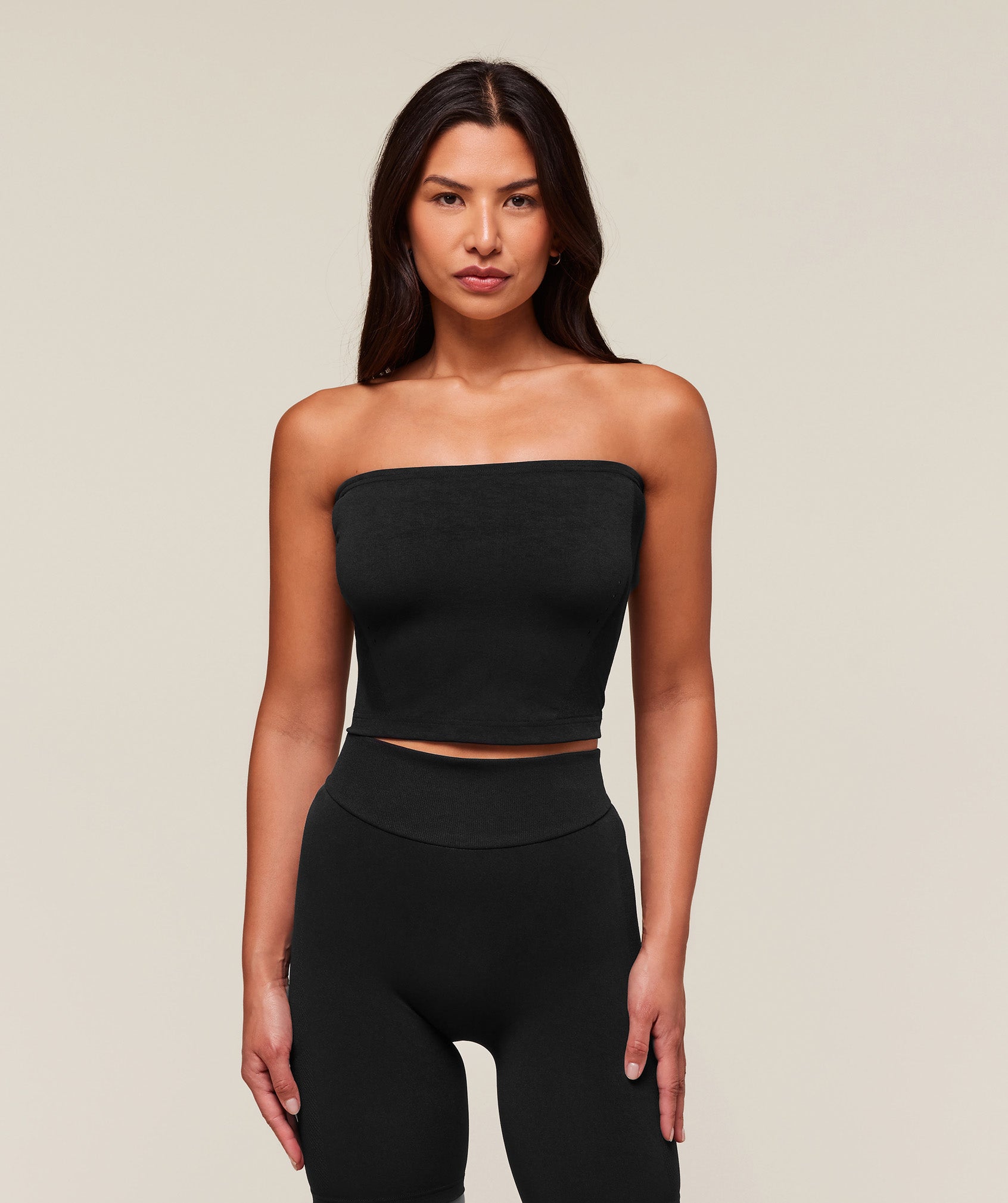 Women's Gymshark Everywear Warp Knit Tube Top Black