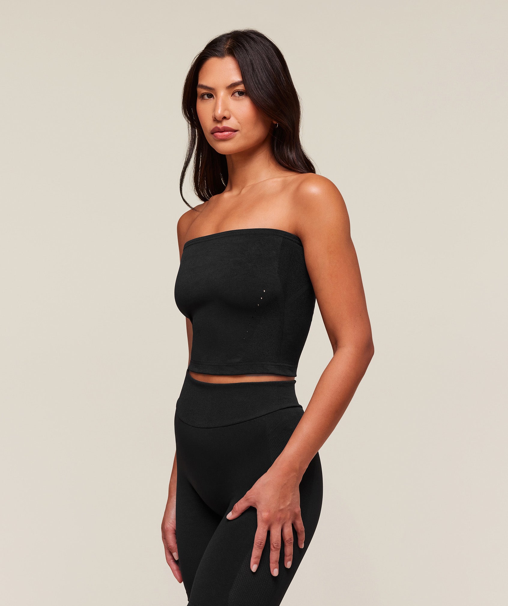 Women's Gymshark Everywear Warp Knit Tube Top Black