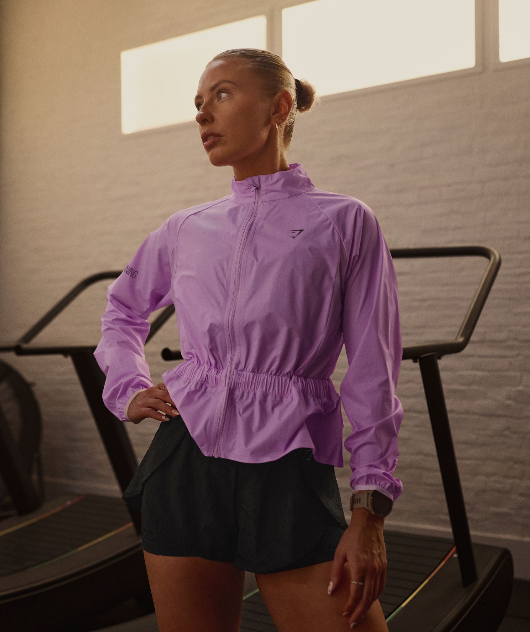Women's Gymshark Running Elite Windproof Jacket Sour Pink