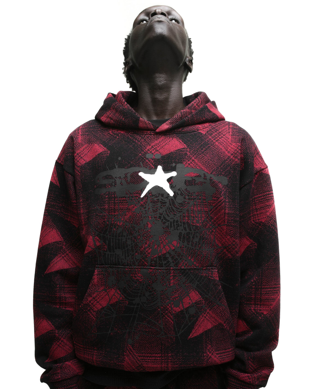 Sp5der Plaid Splatt Hoodie