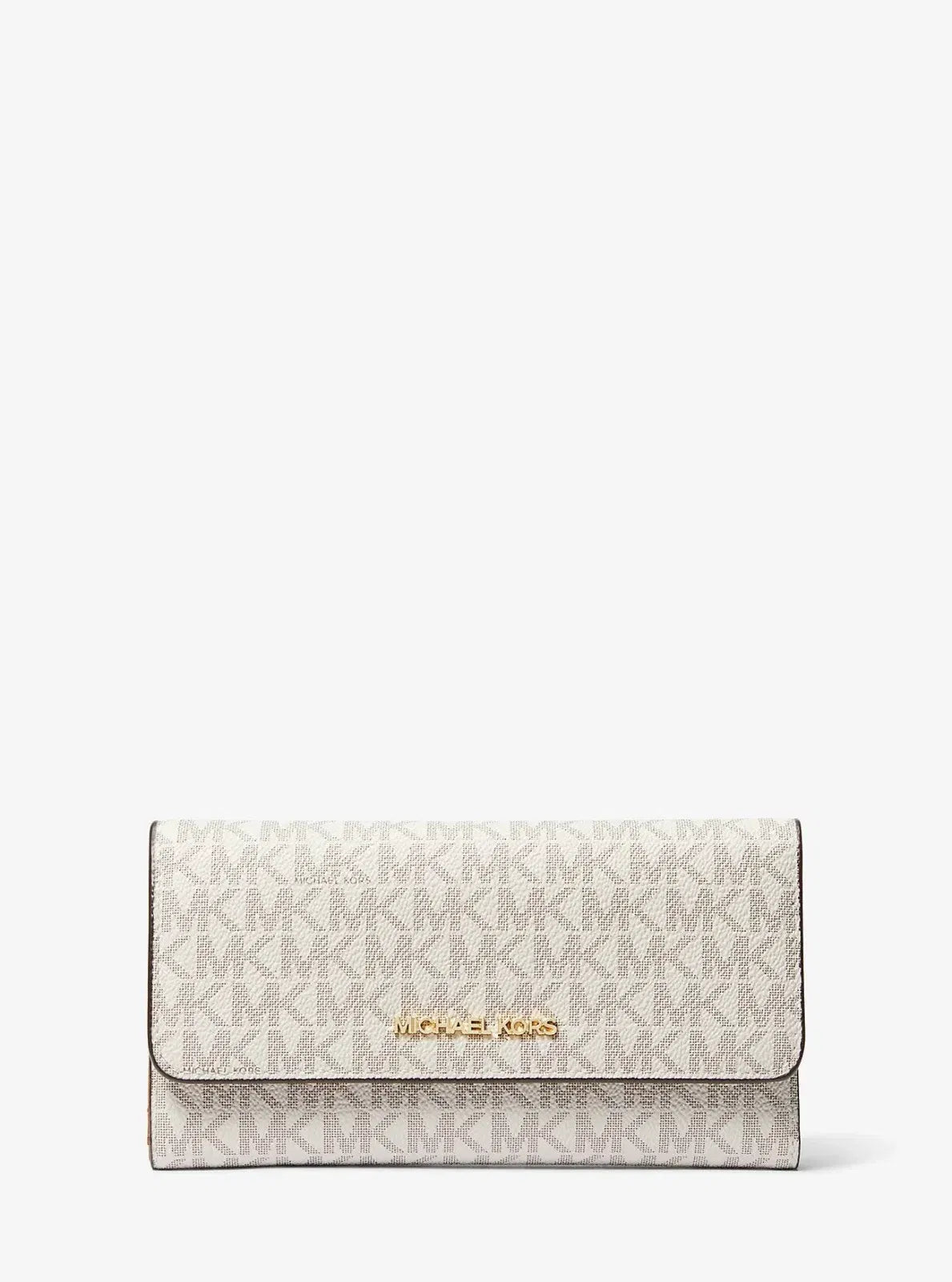 Michael Kors Jet Set Large Logo Trifold Wallet Vanilla