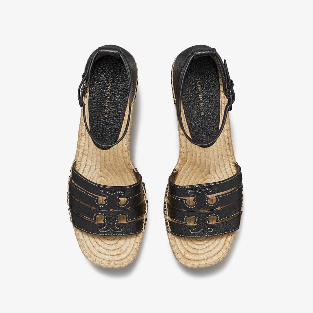 Tory Burch Ines Espadrille Wedge Sandal PERFECT BLACK