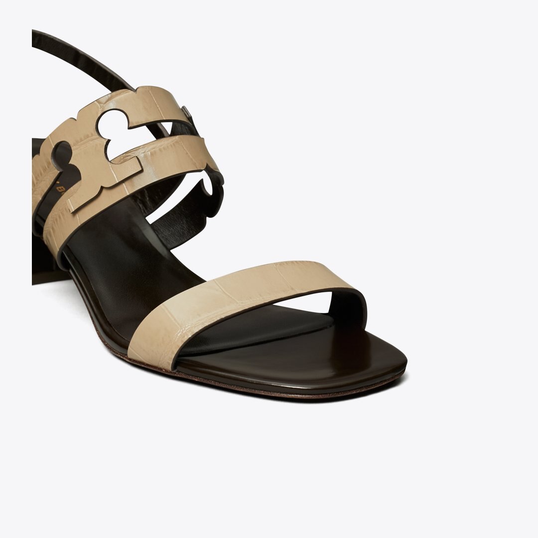 Tory Burch Ines Heeled Sandal STORMY GRAY / COCONUT