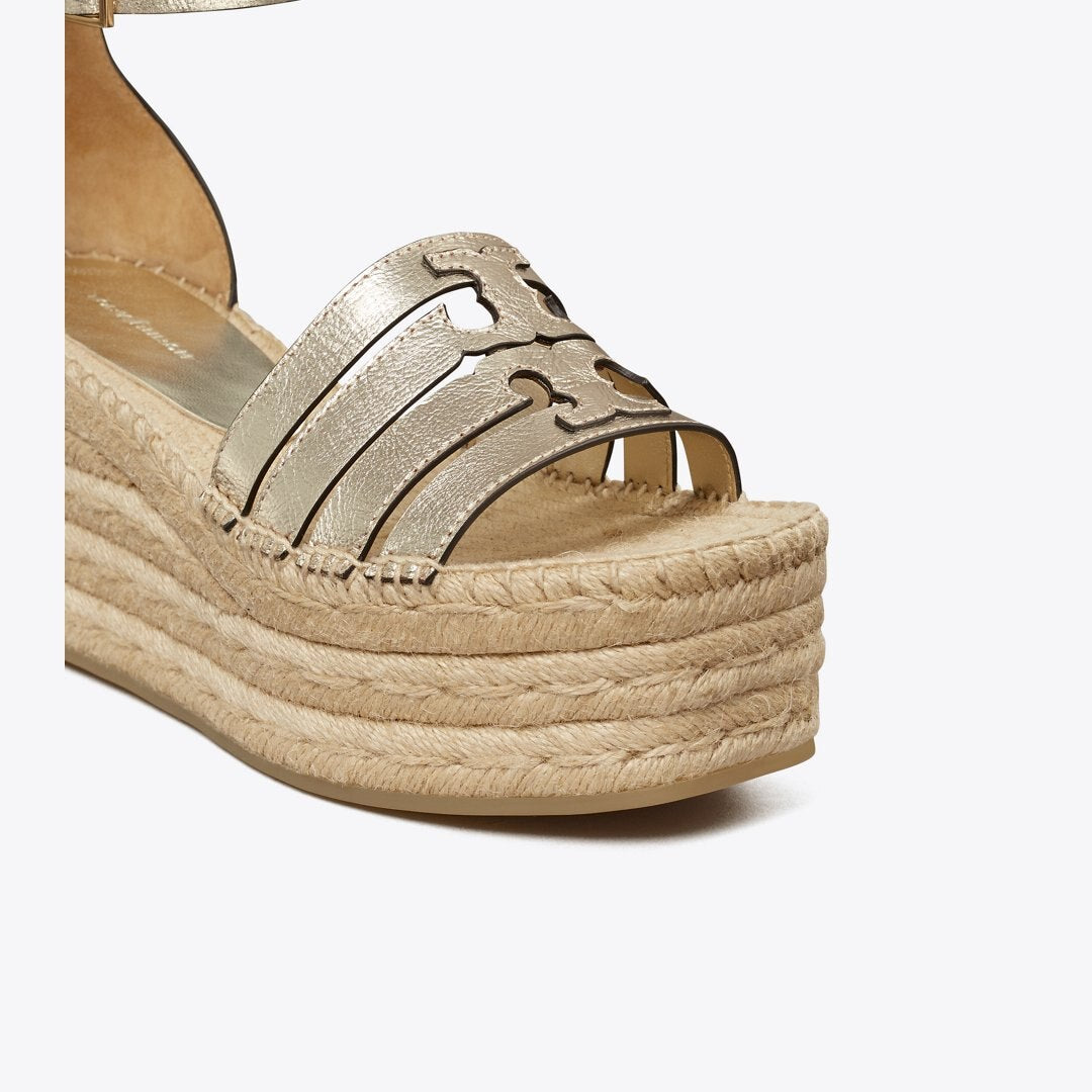 Tory Burch Ines Platform Espadrille Wedge SPARK GOLD
