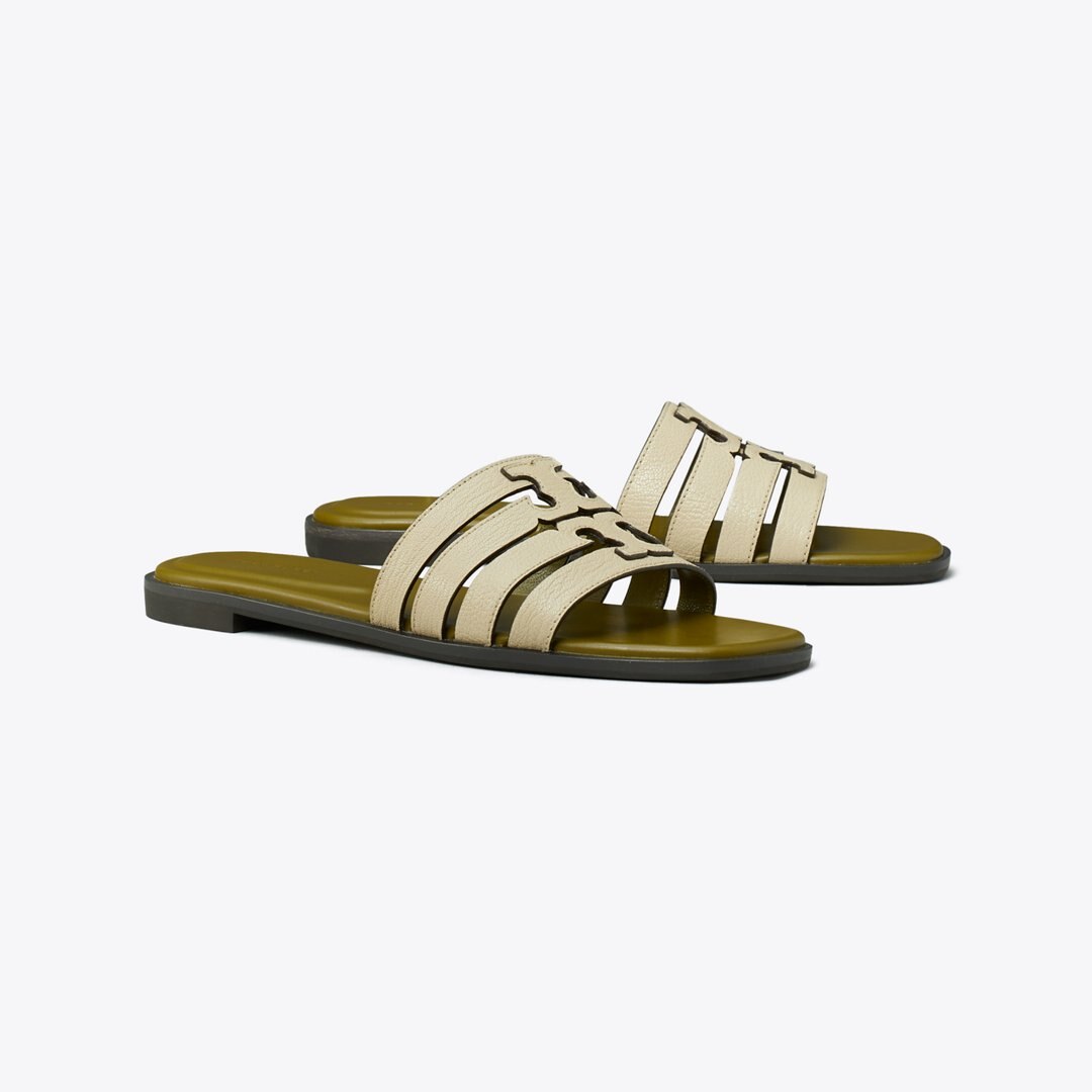 Tory Burch Ines Slide STONE GRAY / KHAKI OLIVE