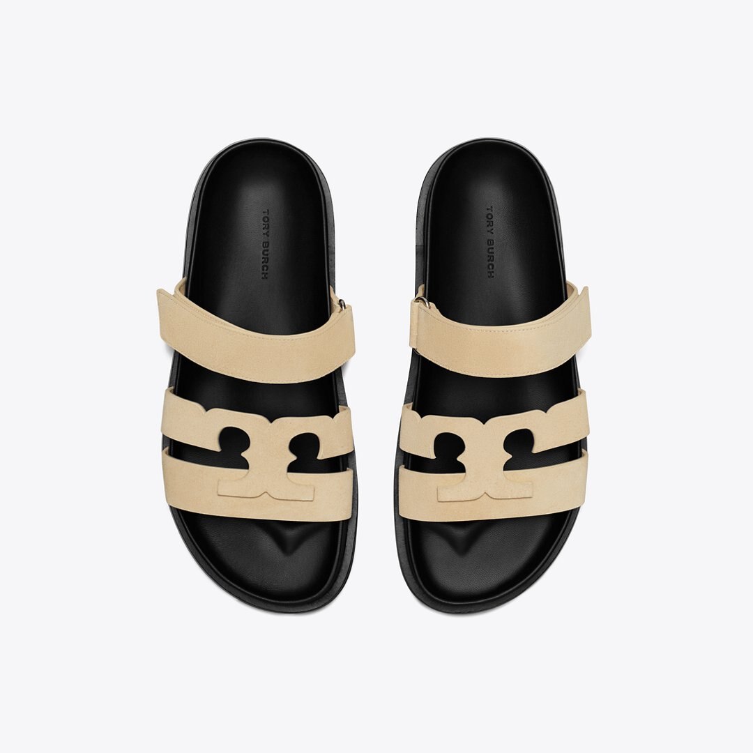 Tory Burch Ines Sport Slide PRALINE / PERFECT BLACK