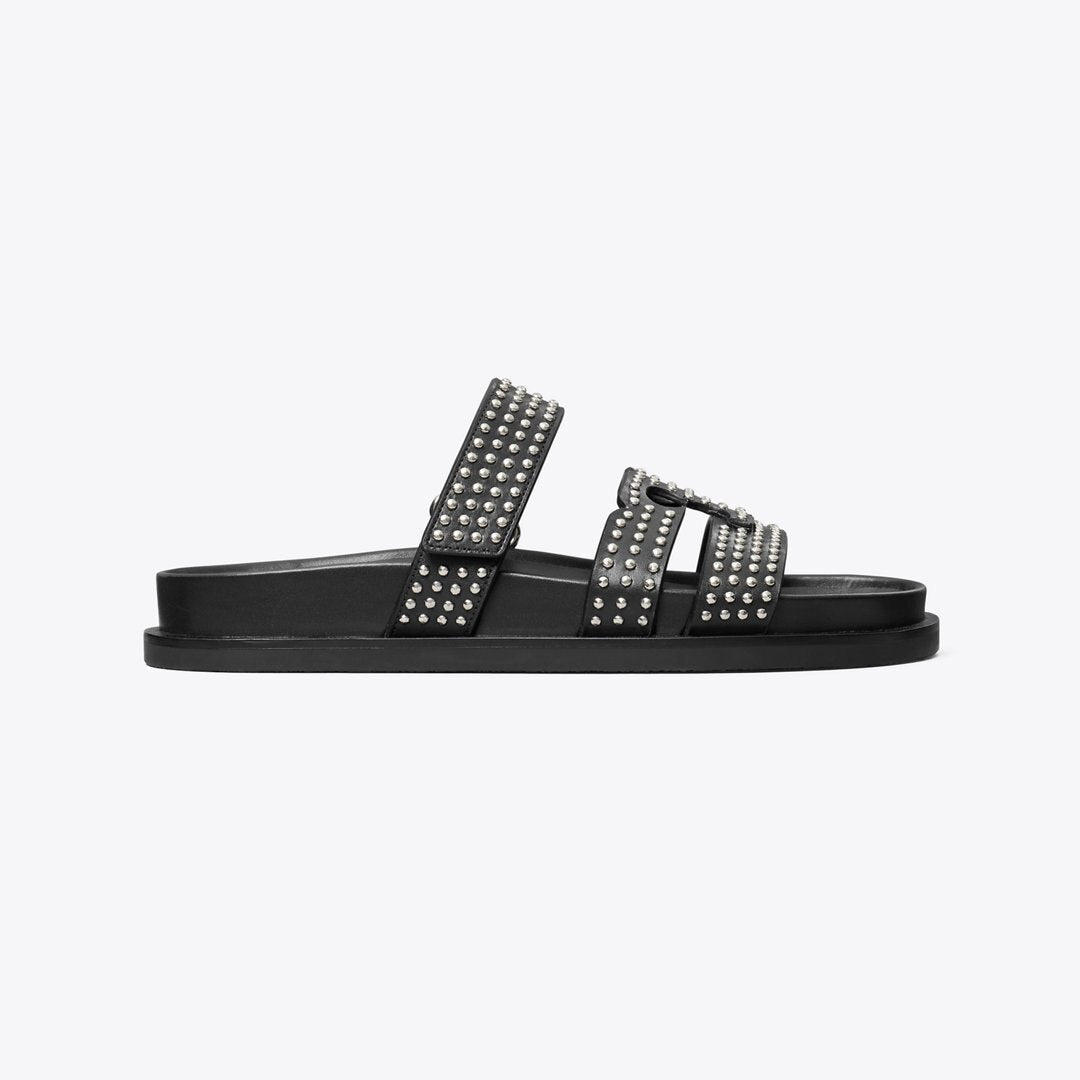 Tory Burch Ines Sport Studded Slide PERFECT BLACK