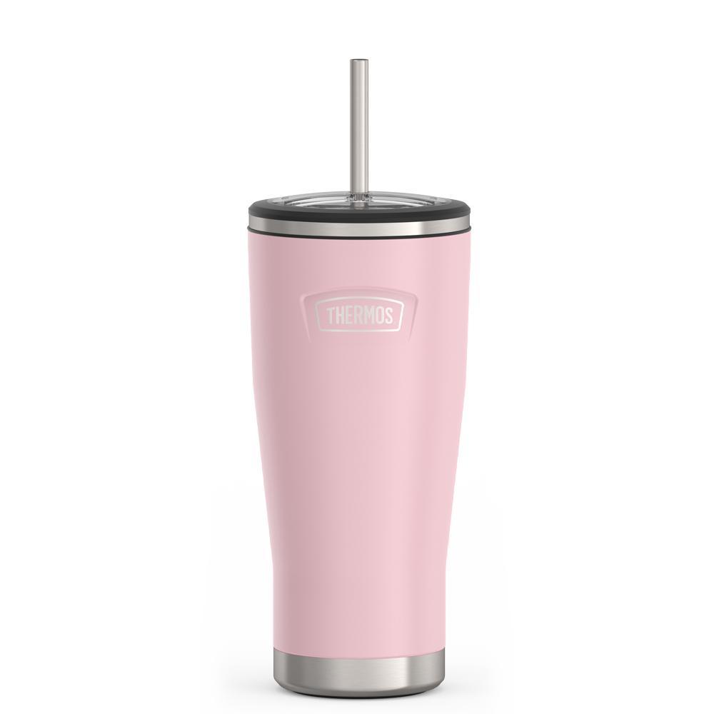 Thermos 24oz Icon Cold Tumbler With Straw Sunset Pink