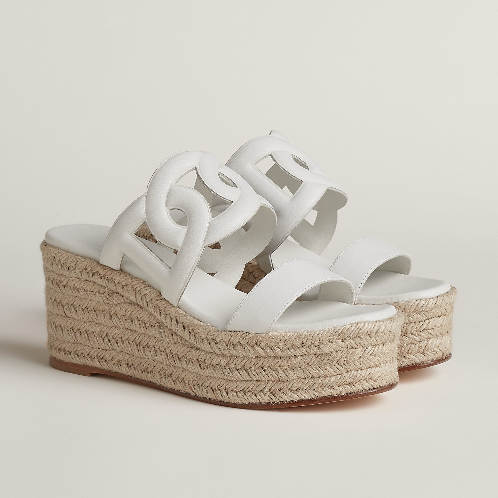 Hermes Ithea 30 Espadrille Blanc