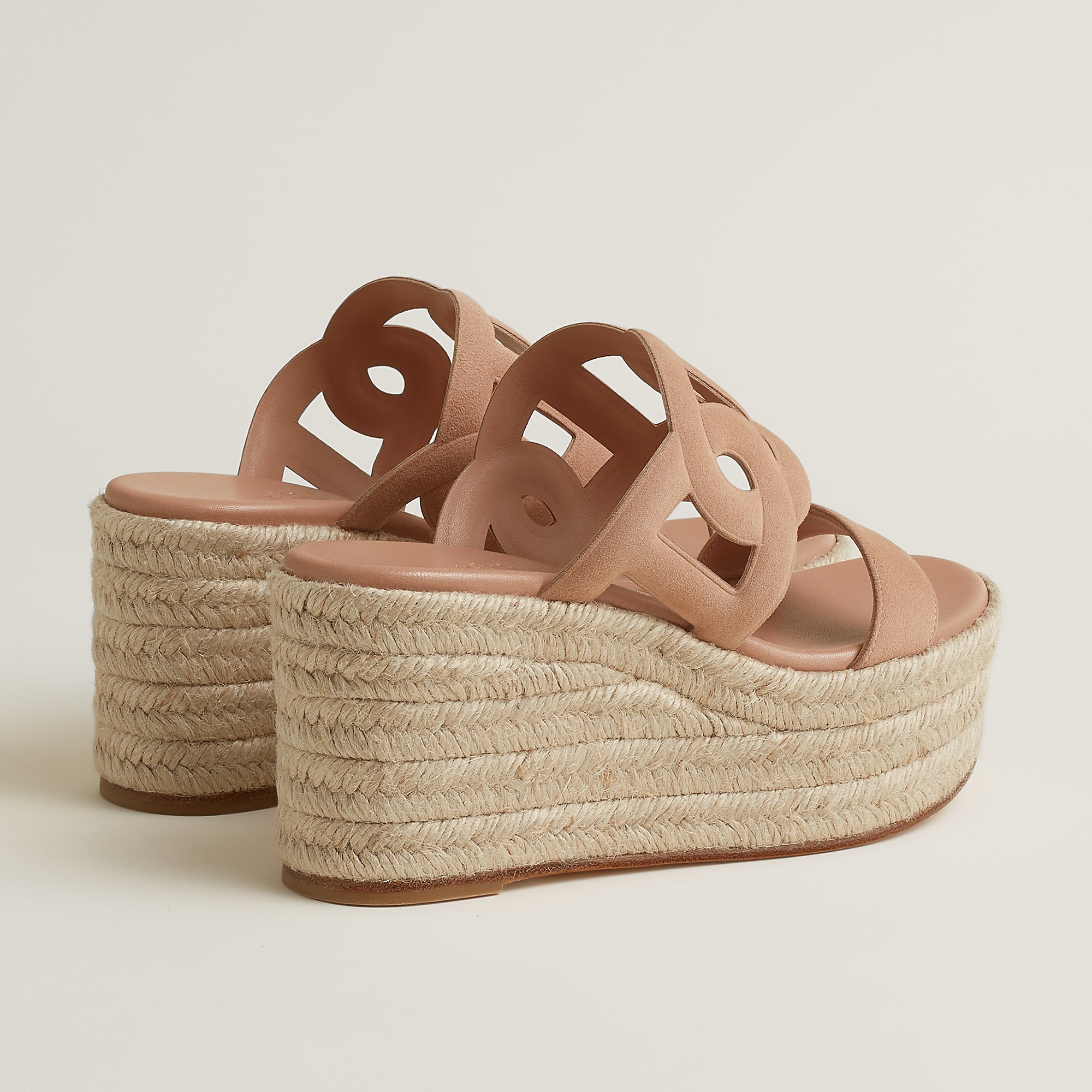 Hermes Ithea 30 Espadrille Beige Perlino