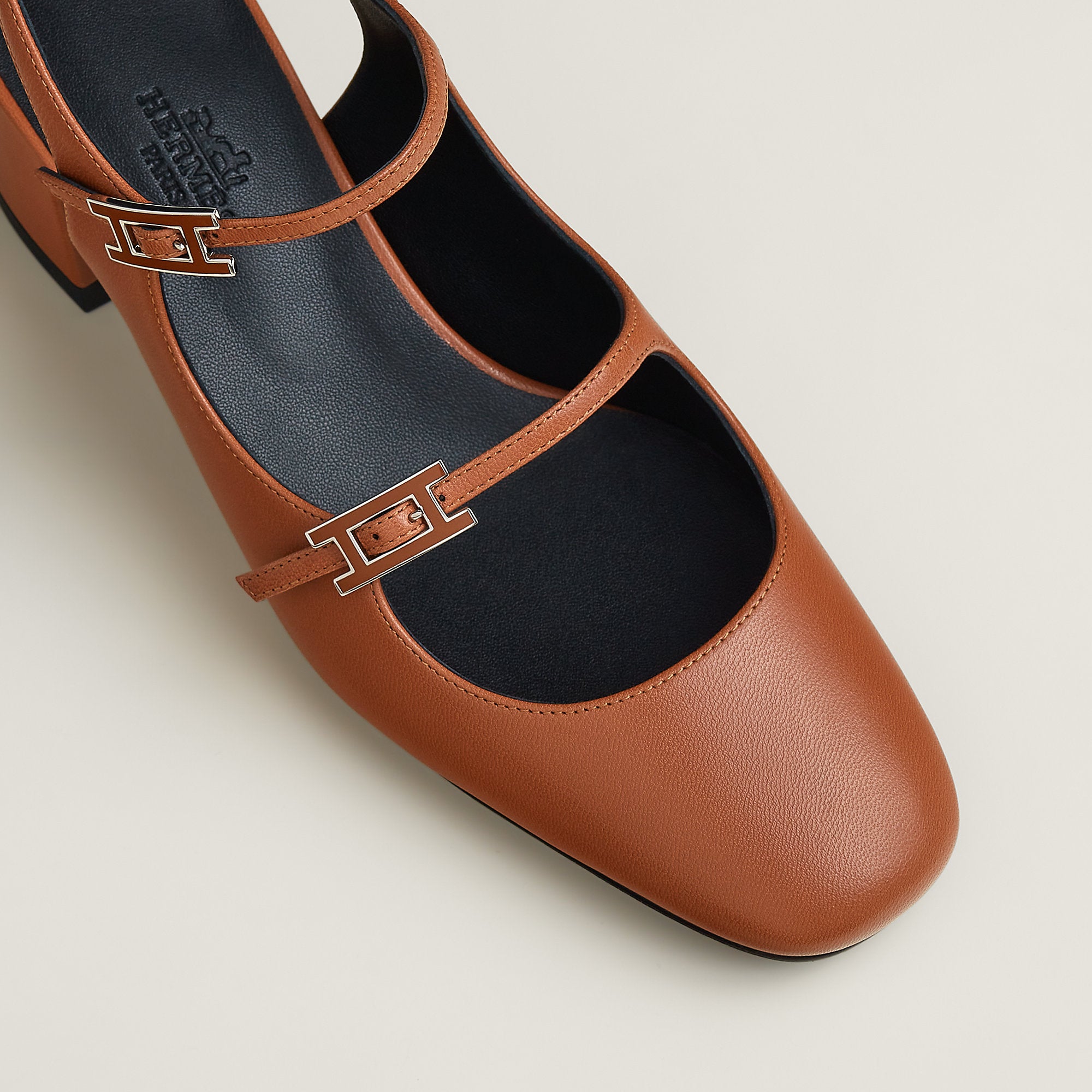 Hermes Jackie 50 Pump Marron Alezan