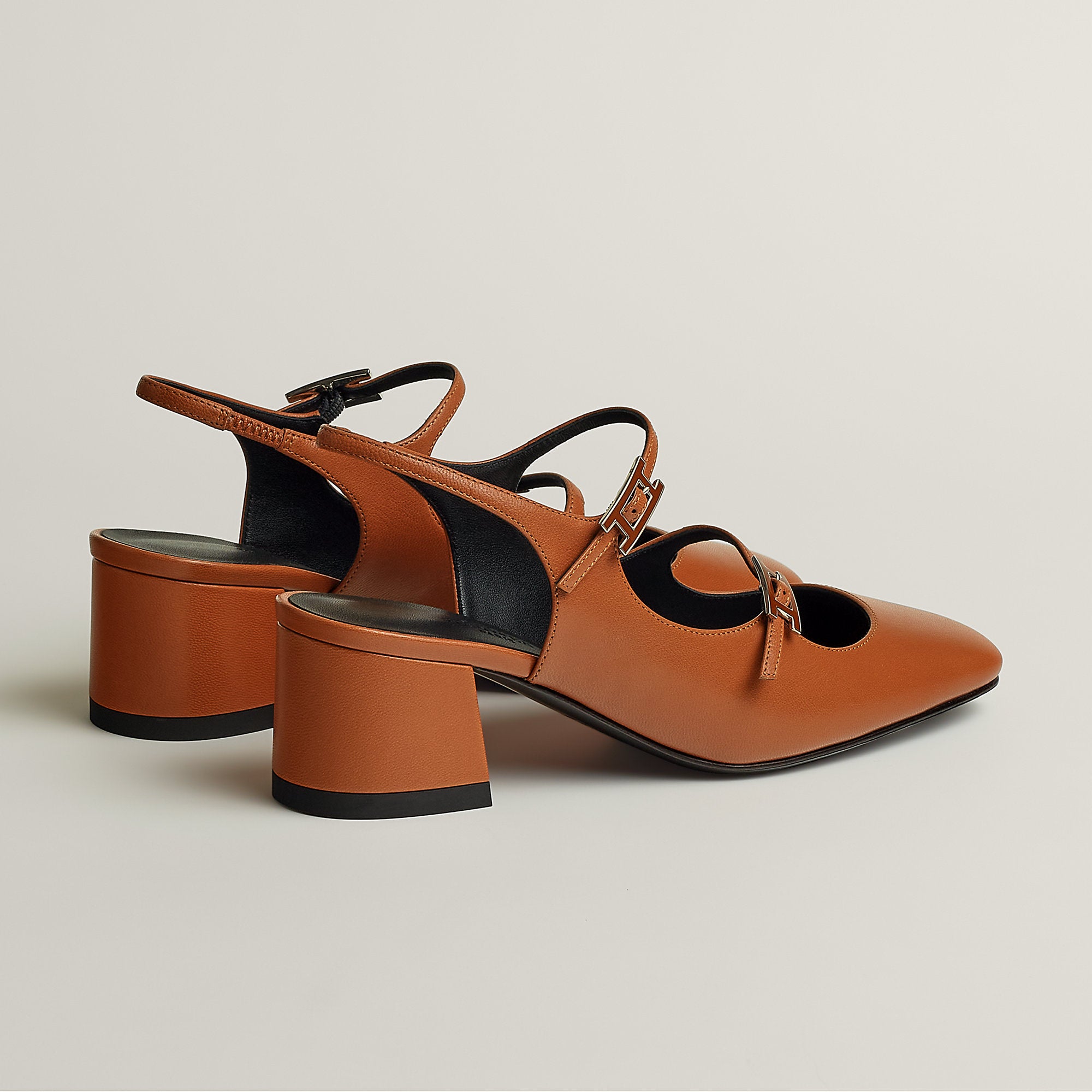 Hermes Jackie 50 Pump Marron Alezan