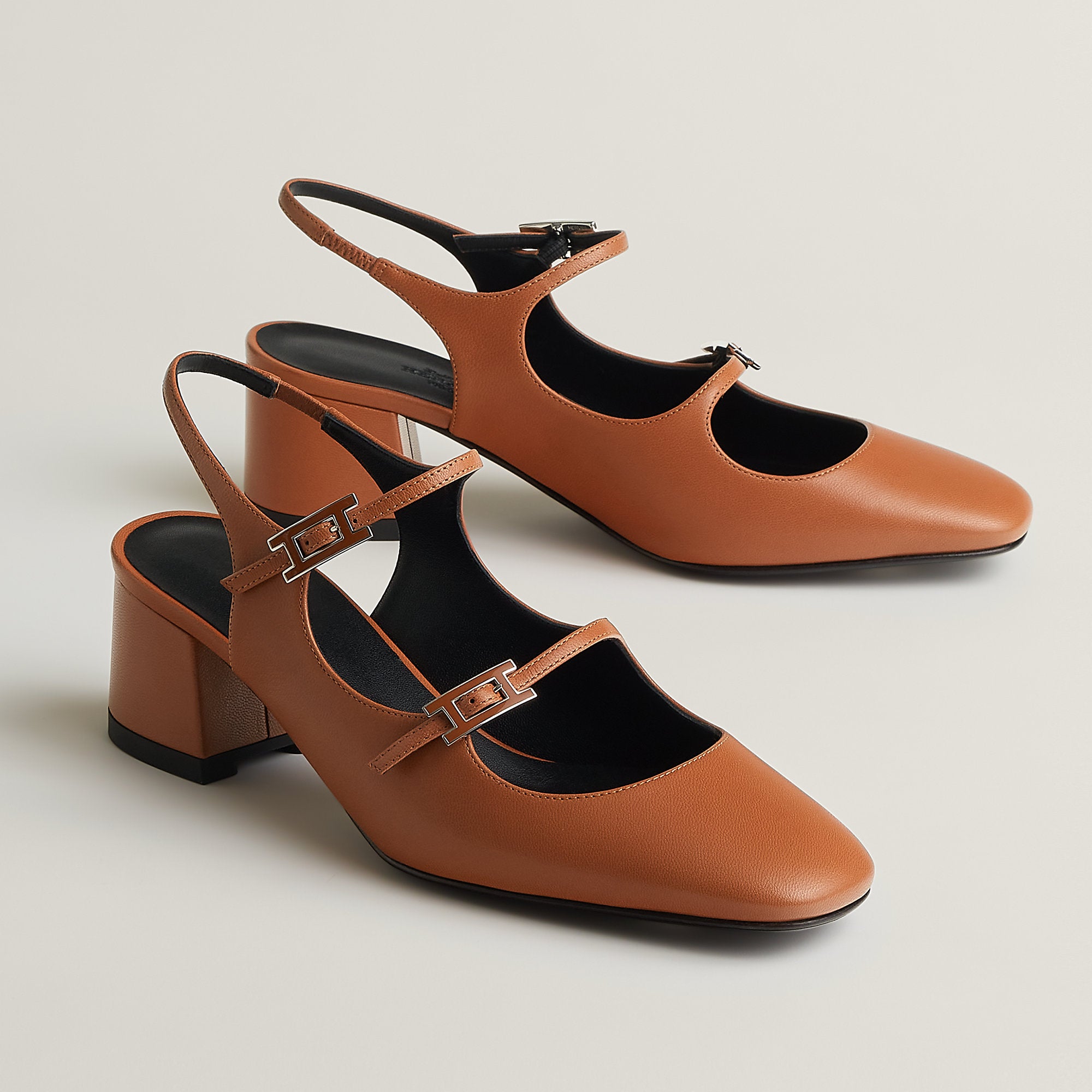Hermes Jackie 50 Pump Marron Alezan