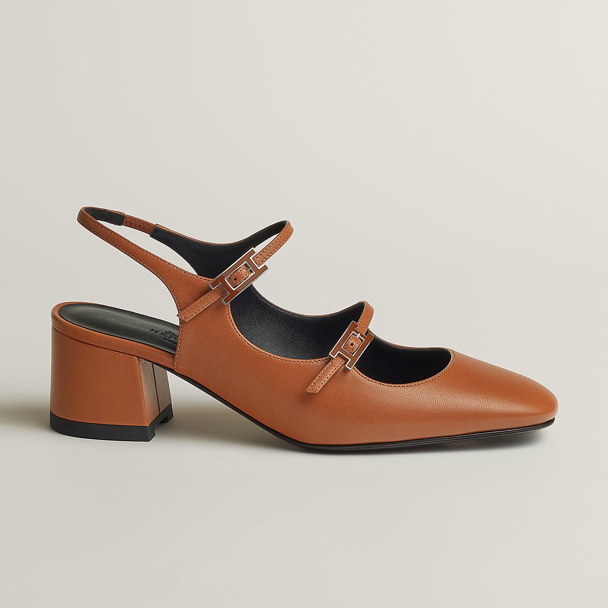 Hermes Jackie 50 Pump Marron Alezan