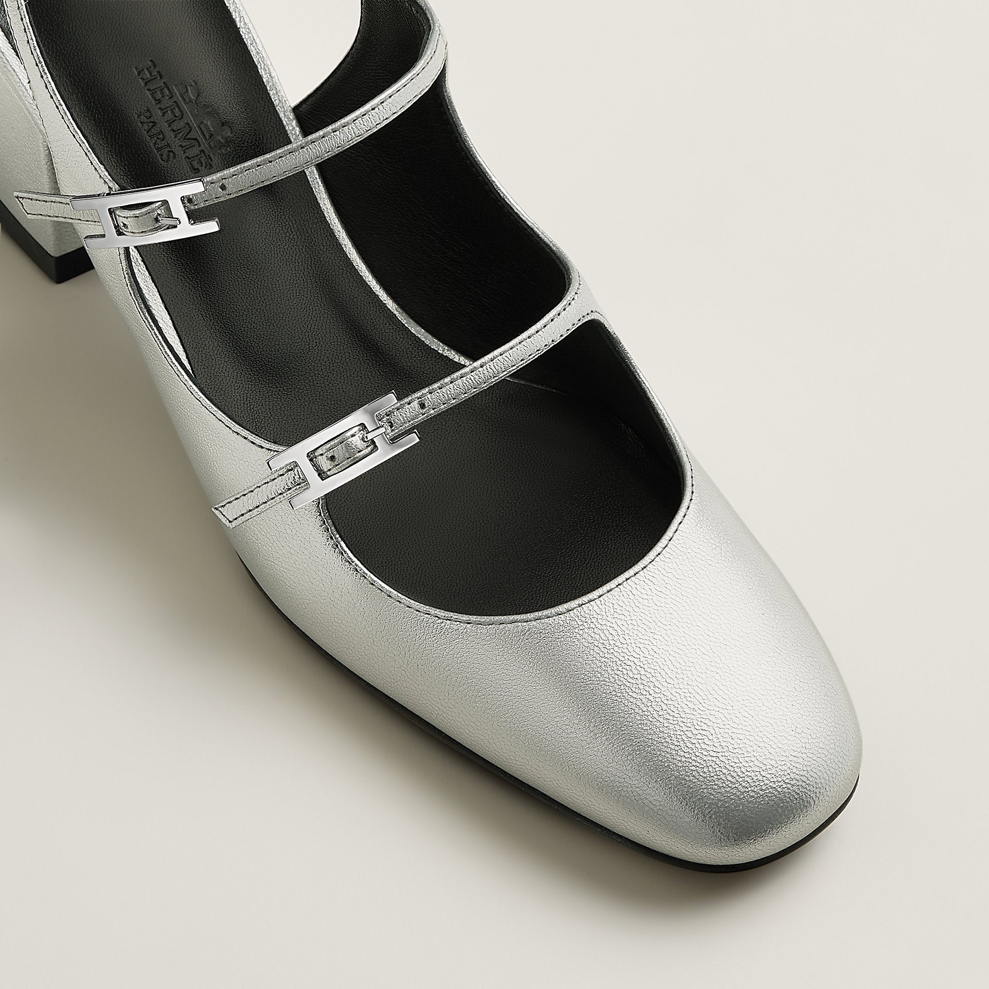 Hermes Jackie 50 Pump Gris Argent