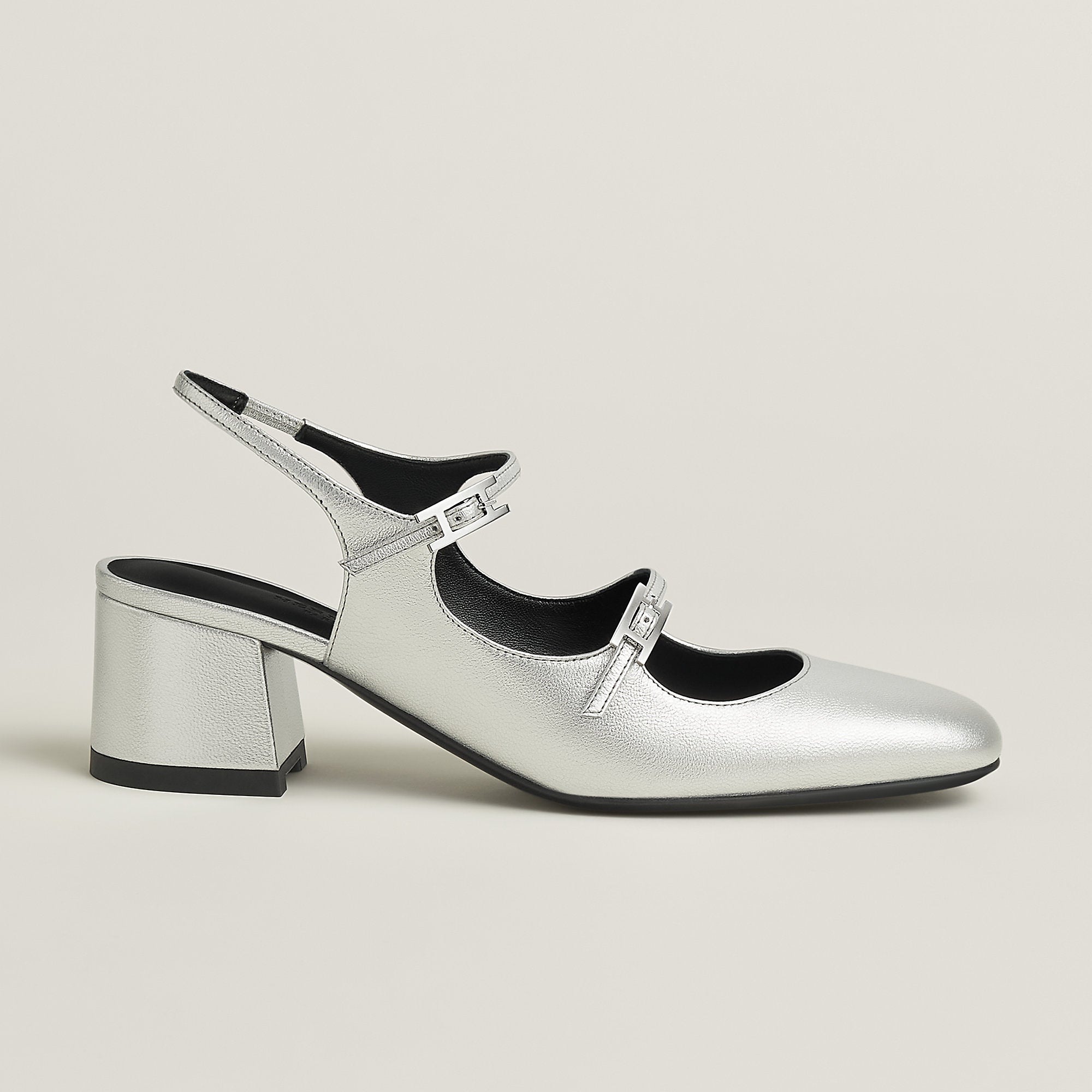 Hermes Jackie 50 Pump Gris Argent