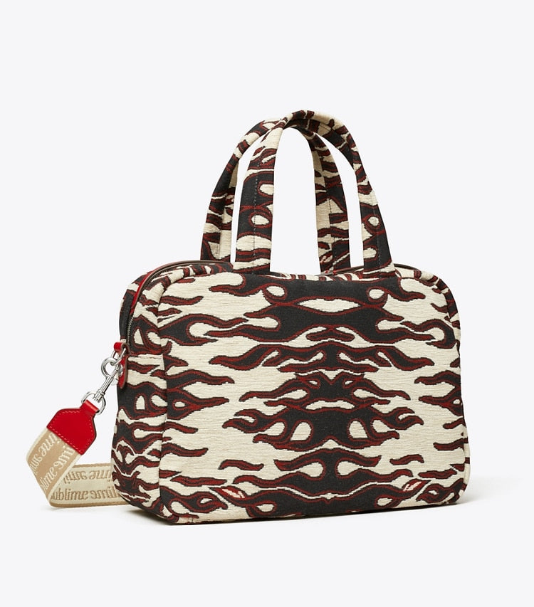 Jacquard Satchel Black/Red Black/Red