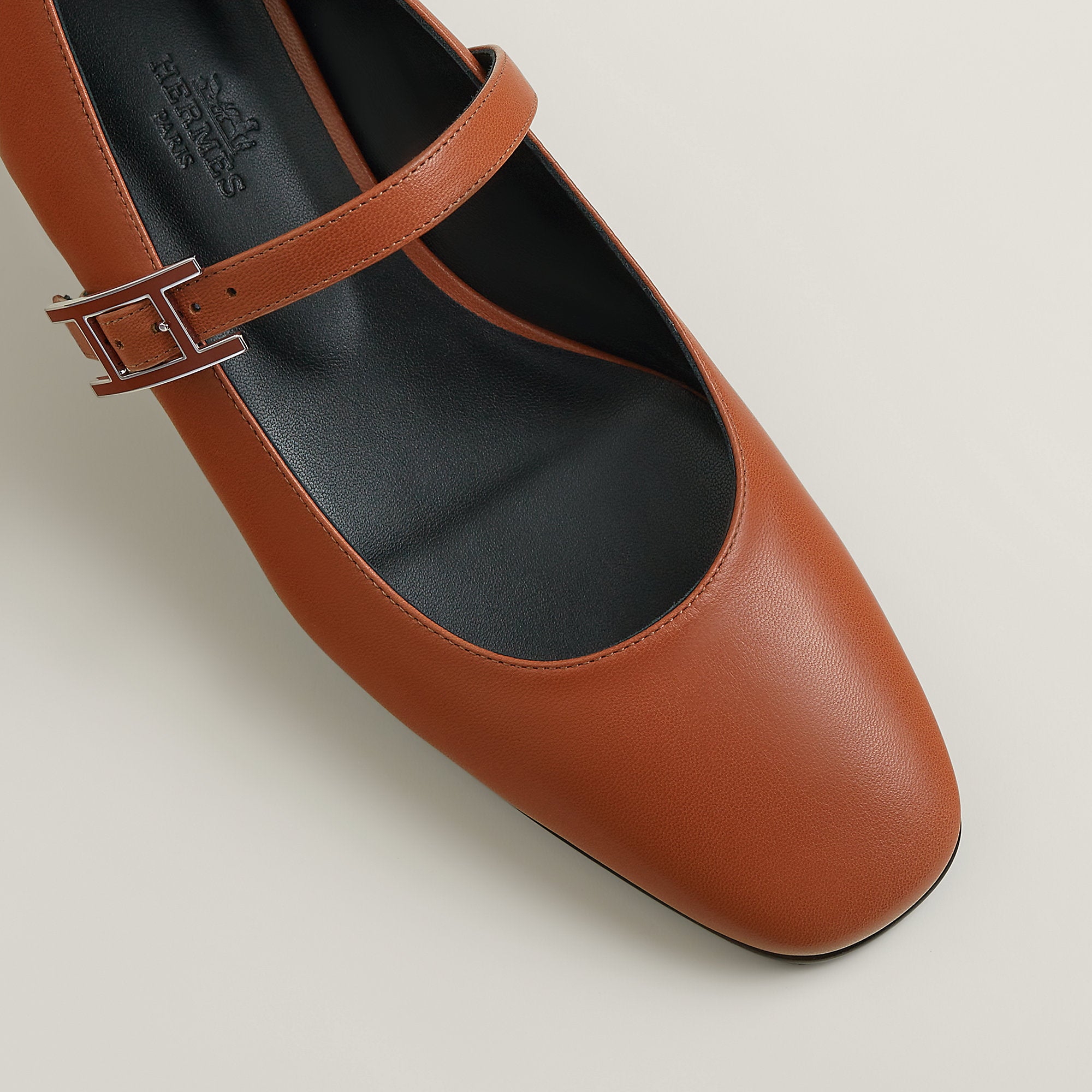 Hermes Jane Ballet Flat Marron Alezan