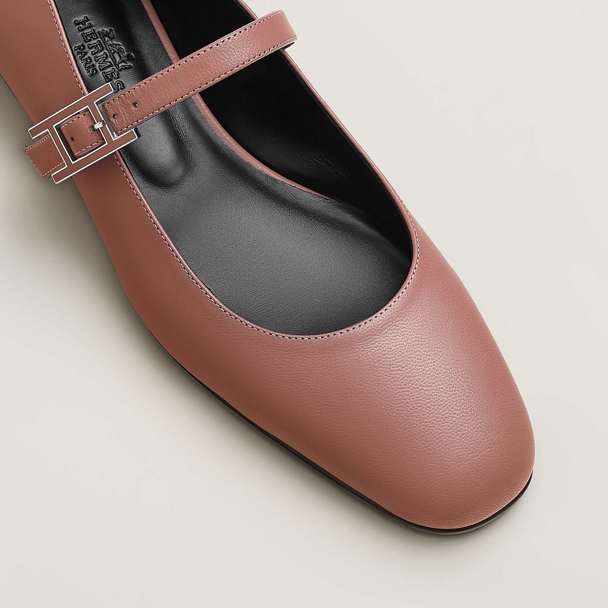Hermes Jane Ballet Flat Rose Antique