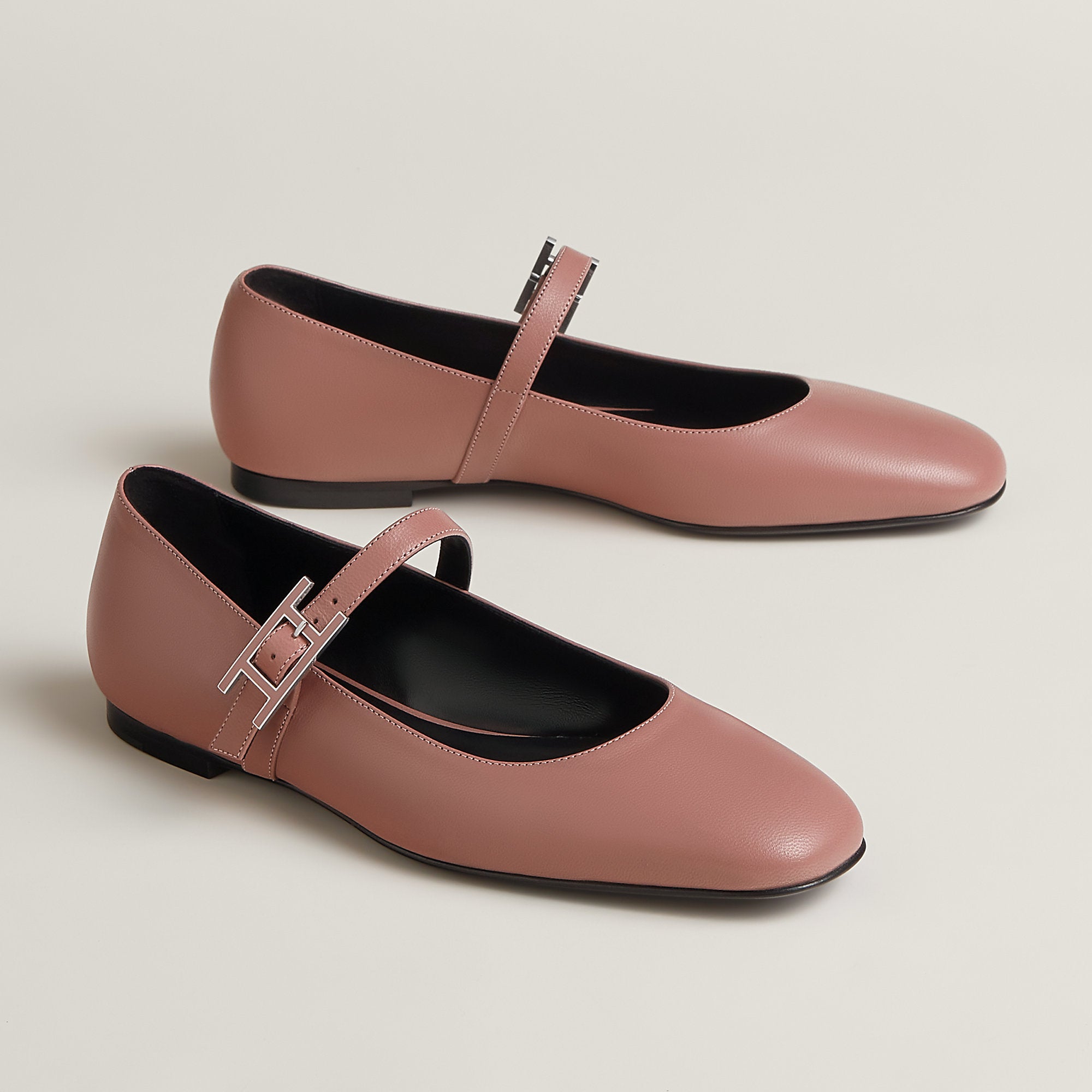 Hermes Jane Ballet Flat Rose Antique