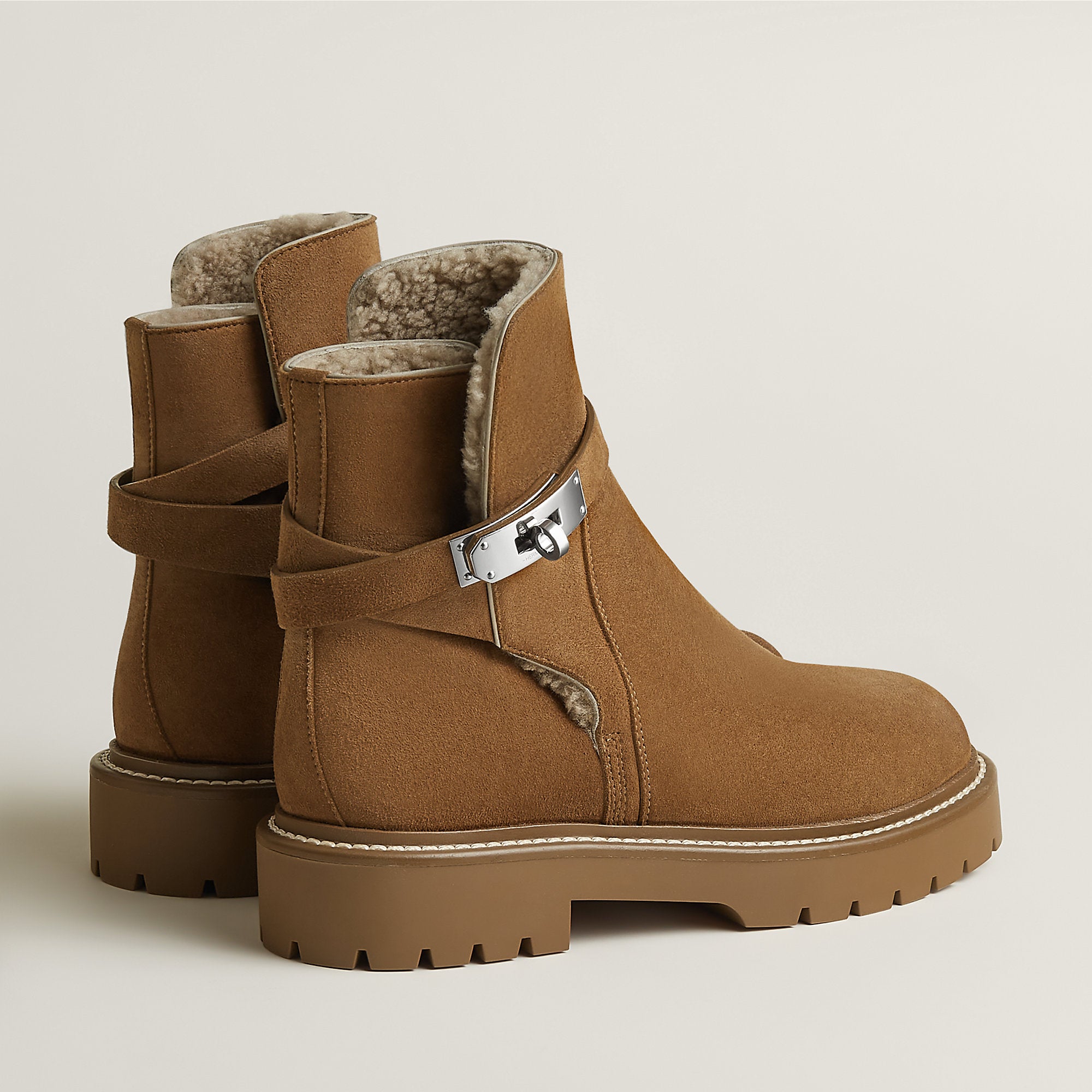 Hermes Jeff Ankle Boot Brun Fum