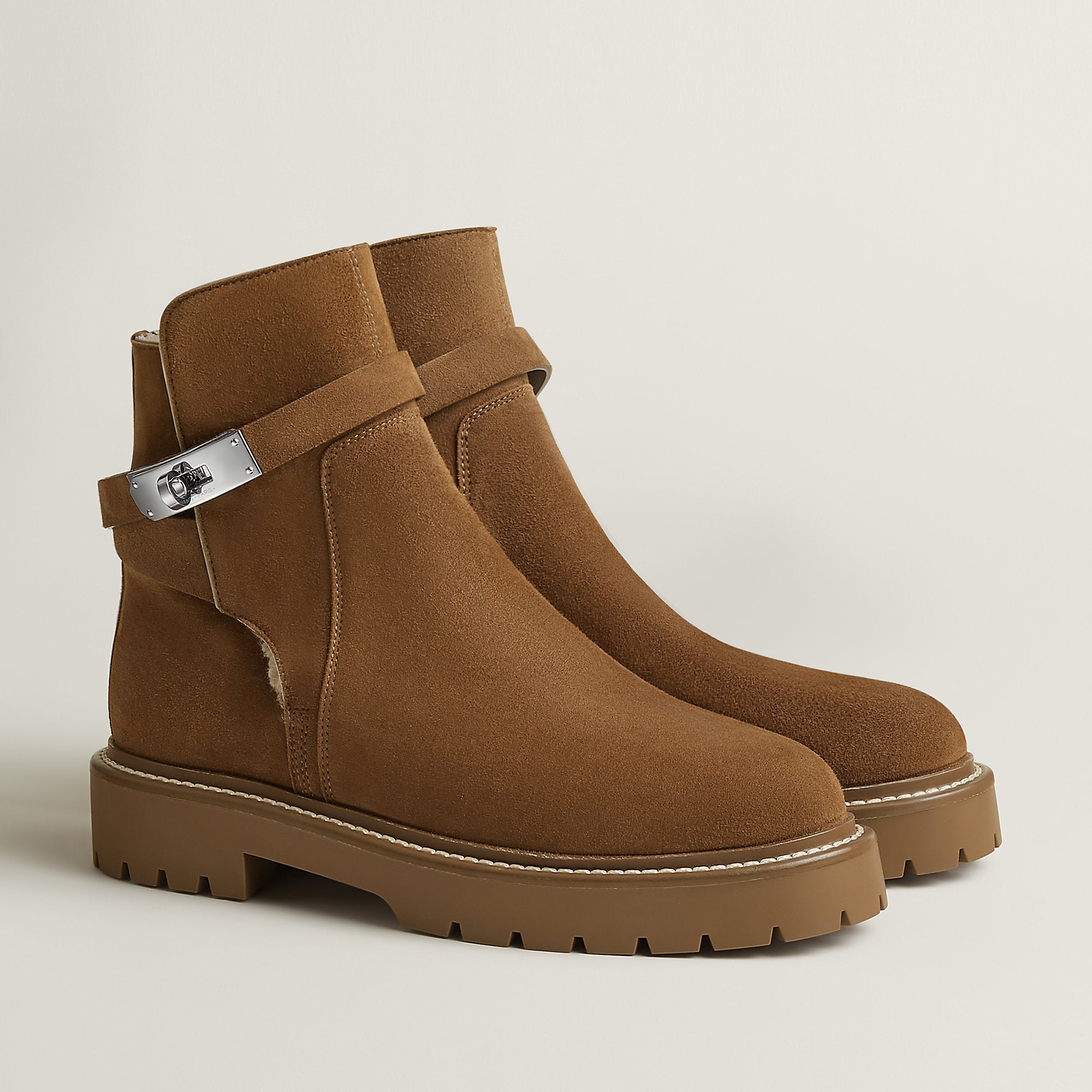 Hermes Jeff Ankle Boot Brun Fum