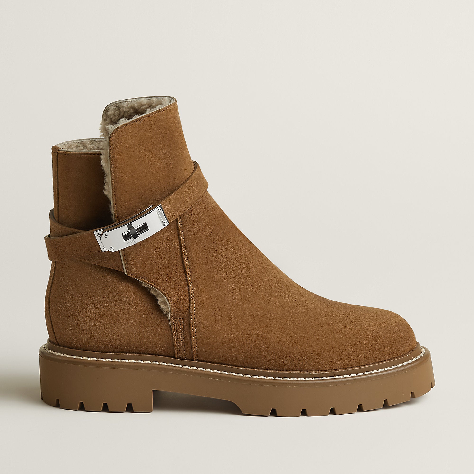 Hermes Jeff Ankle Boot Brun Fum