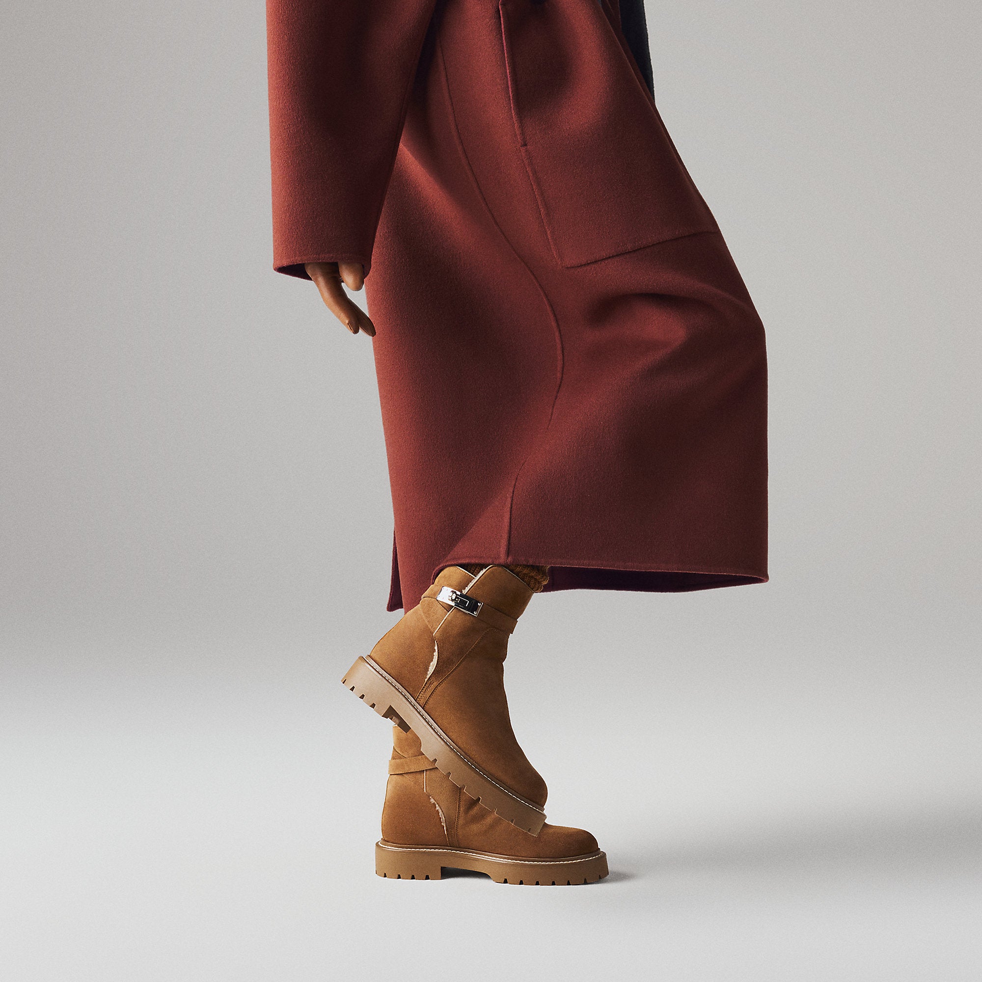 Hermes Jeff Ankle Boot Brun Fum