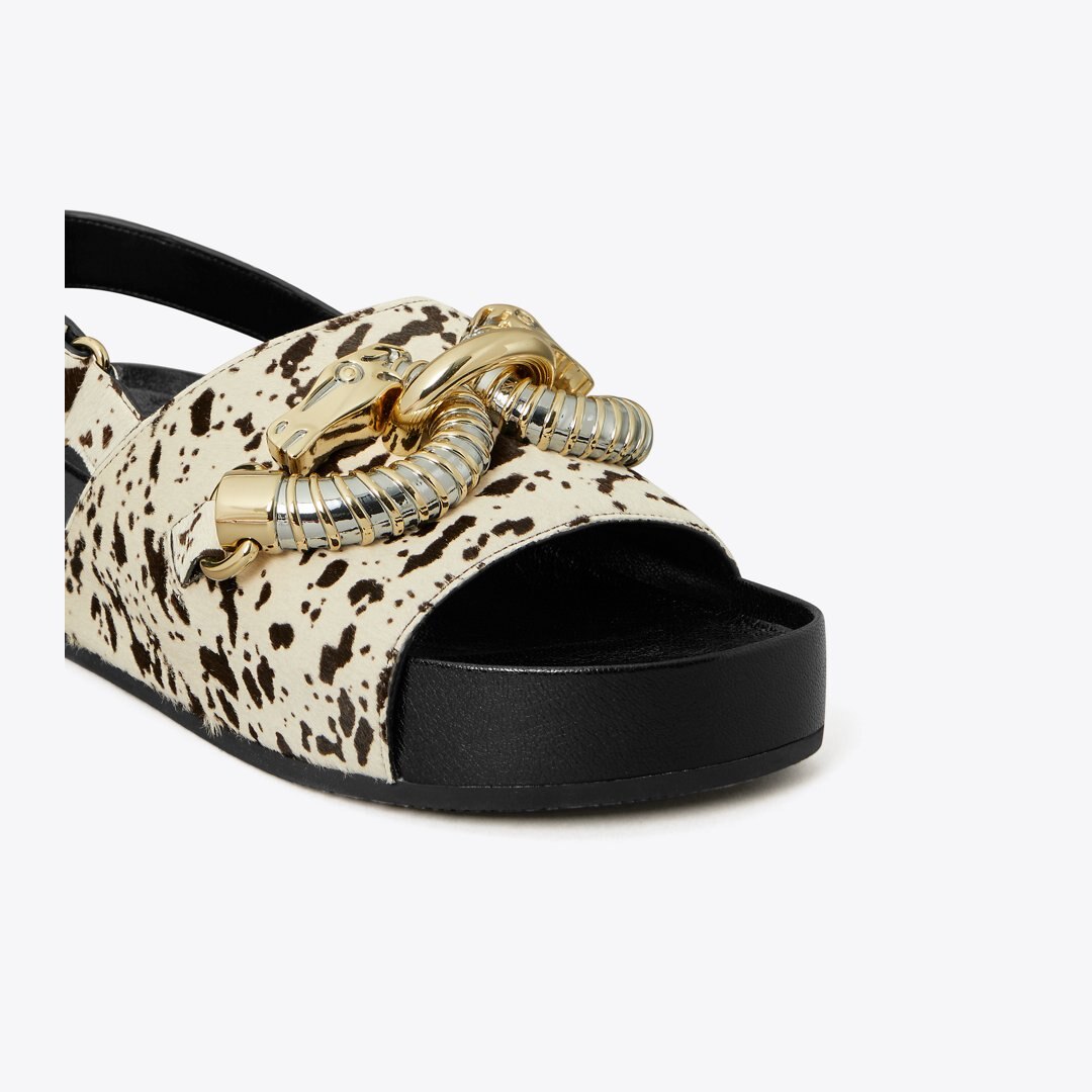 Tory Burch Jessa Platform Sandal COW PRINT / BLACK