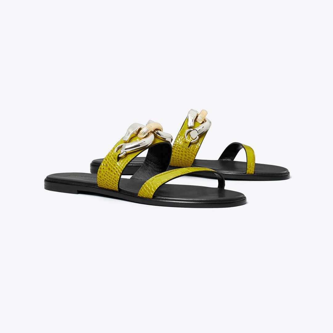 Tory Burch Jessa Two-Strap Sandal GREEN TOMATO