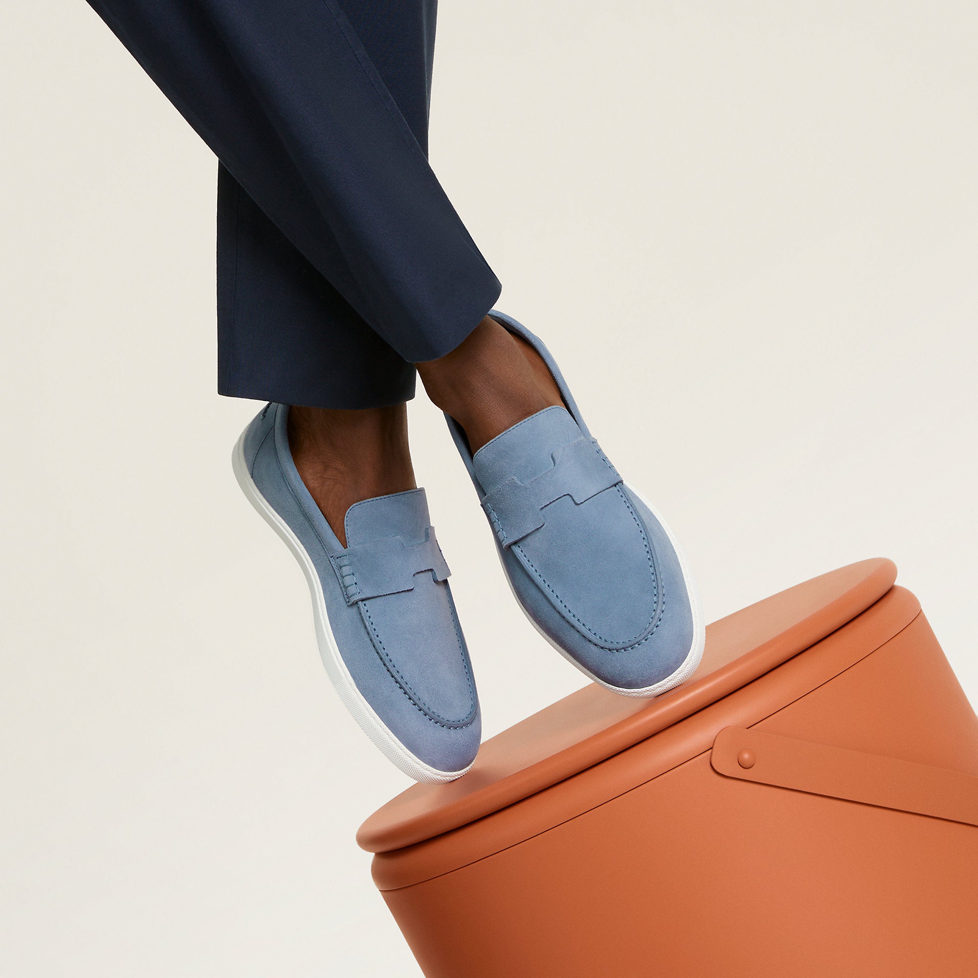 Hermes Job Loafer Bleu Grignon