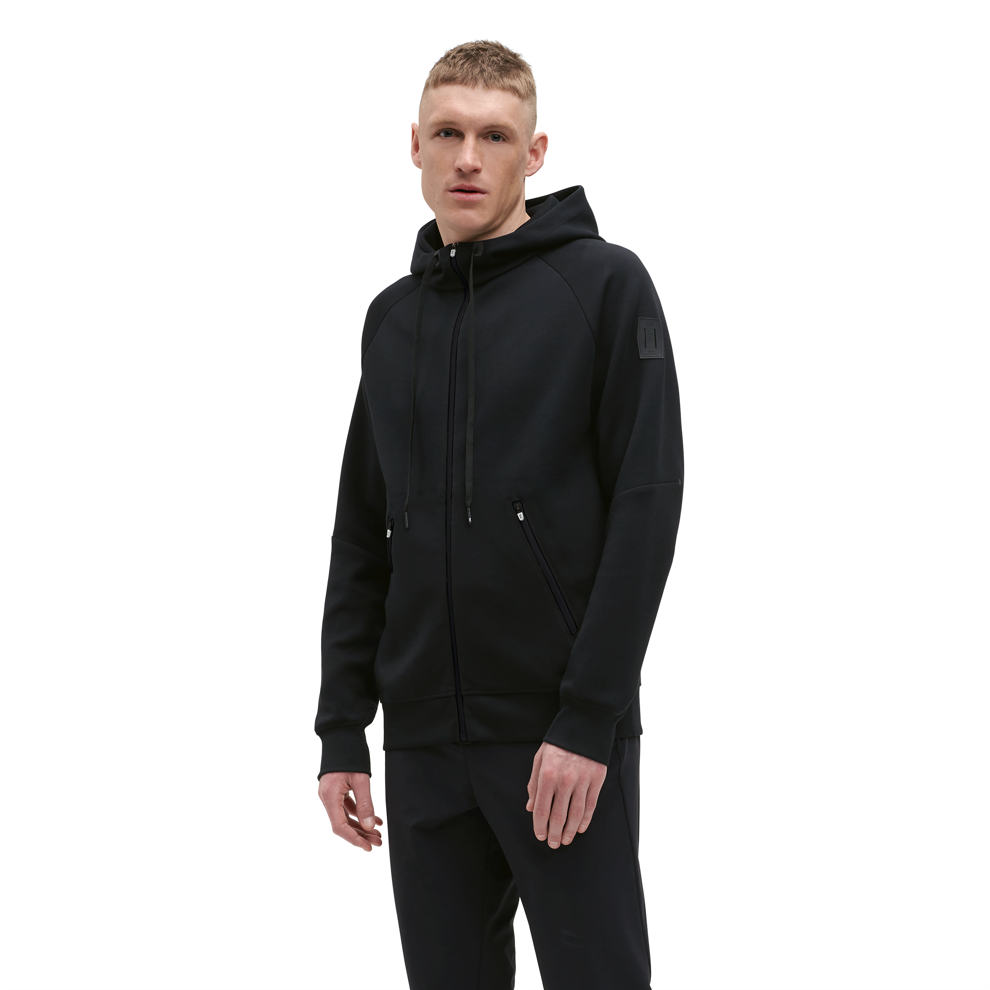 On Zipped Hoodie Black