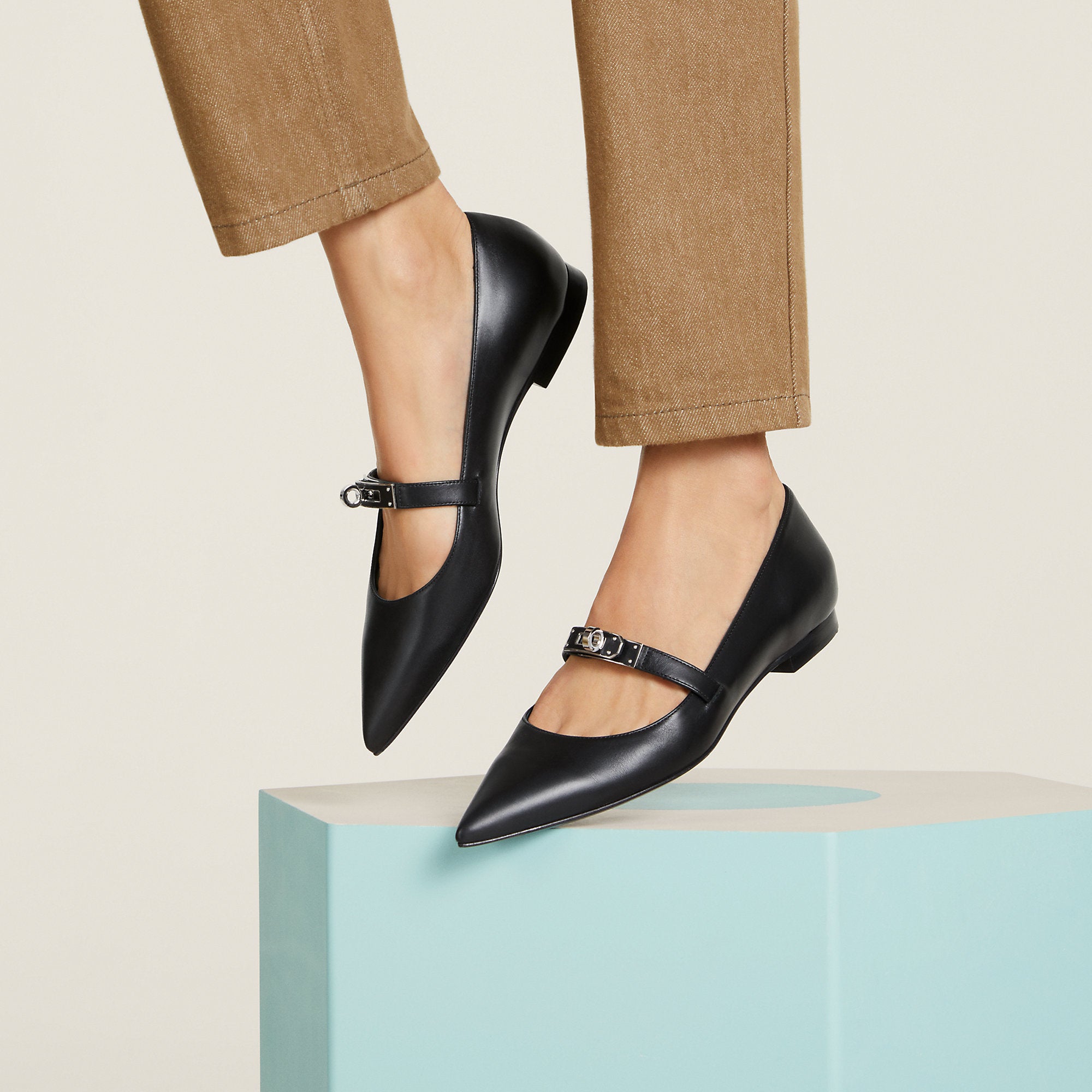 Hermes Kelly Ballet Flat Noir