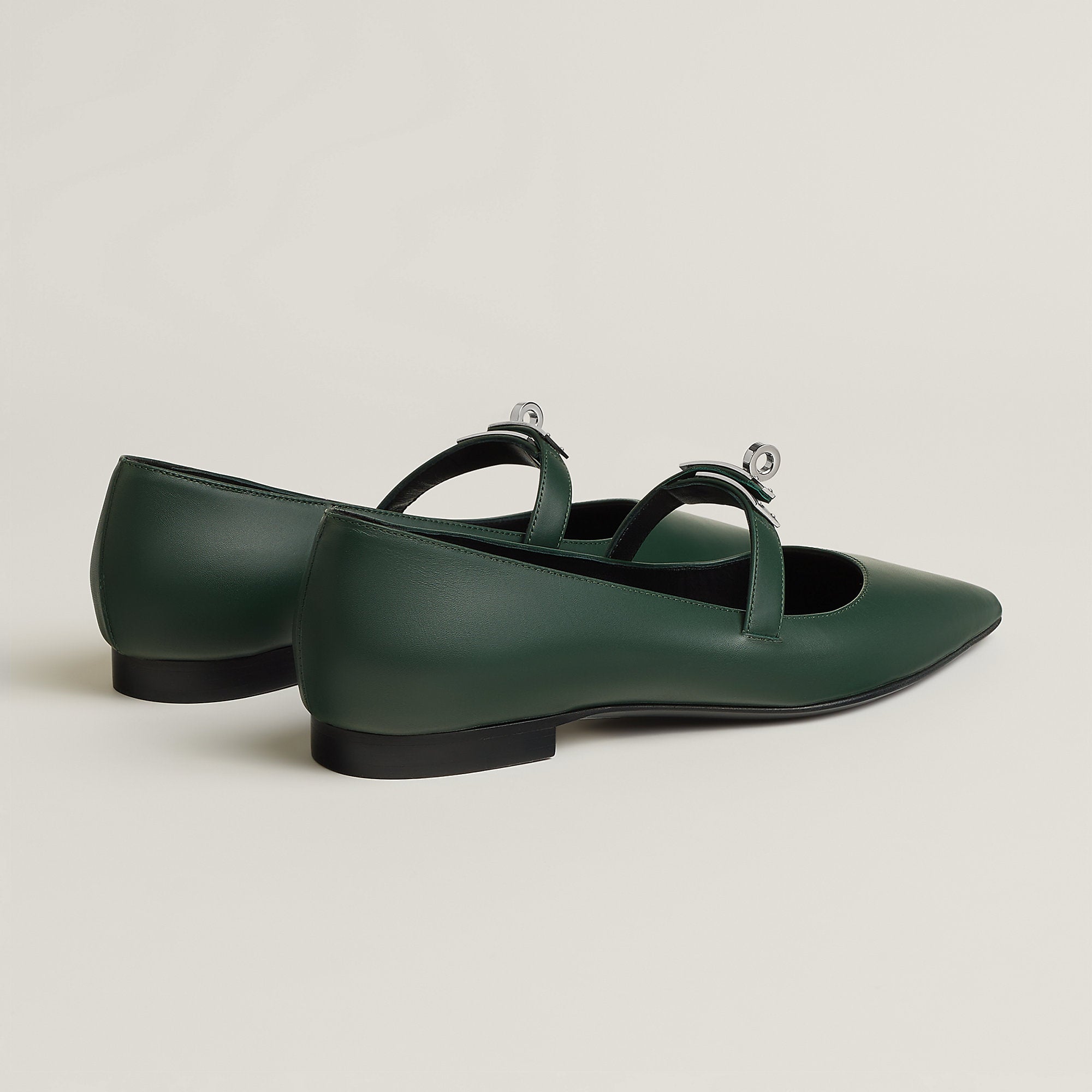 Hermes Kelly Ballet Flat Vert Bouteille