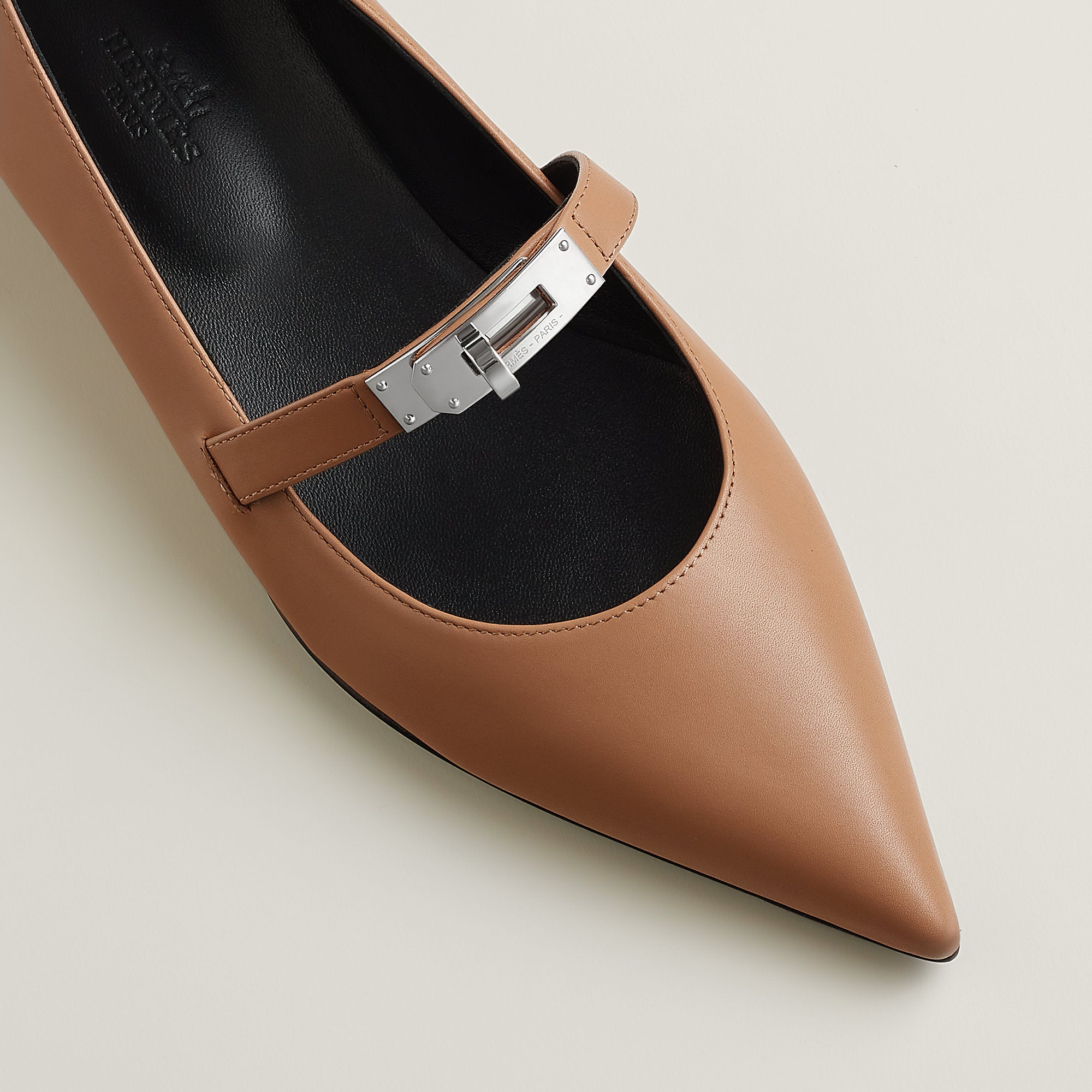 Hermes Kelly Ballet Flat Naturel Clair