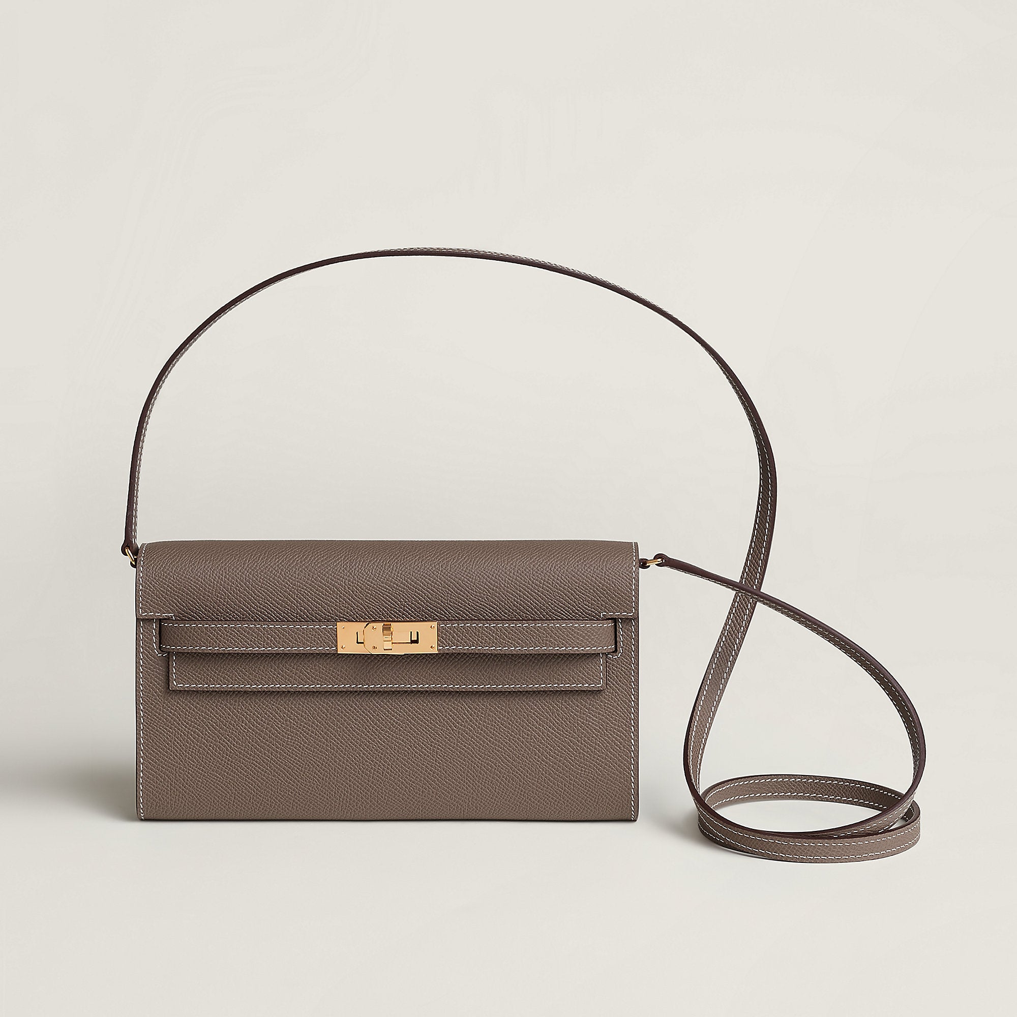 Hermes Kelly Classique To Go Wallet Gris Tain