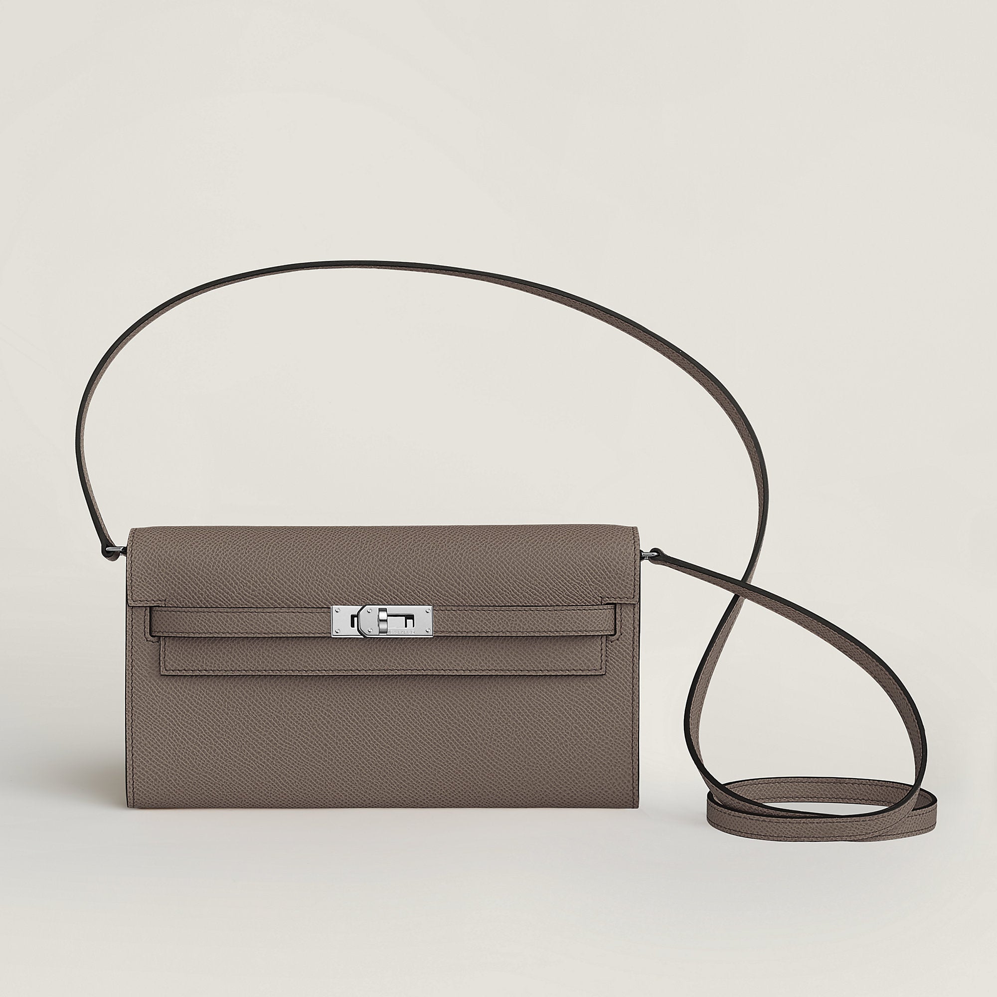 Hermes Kelly Classique To Go Wallet Gris Tain