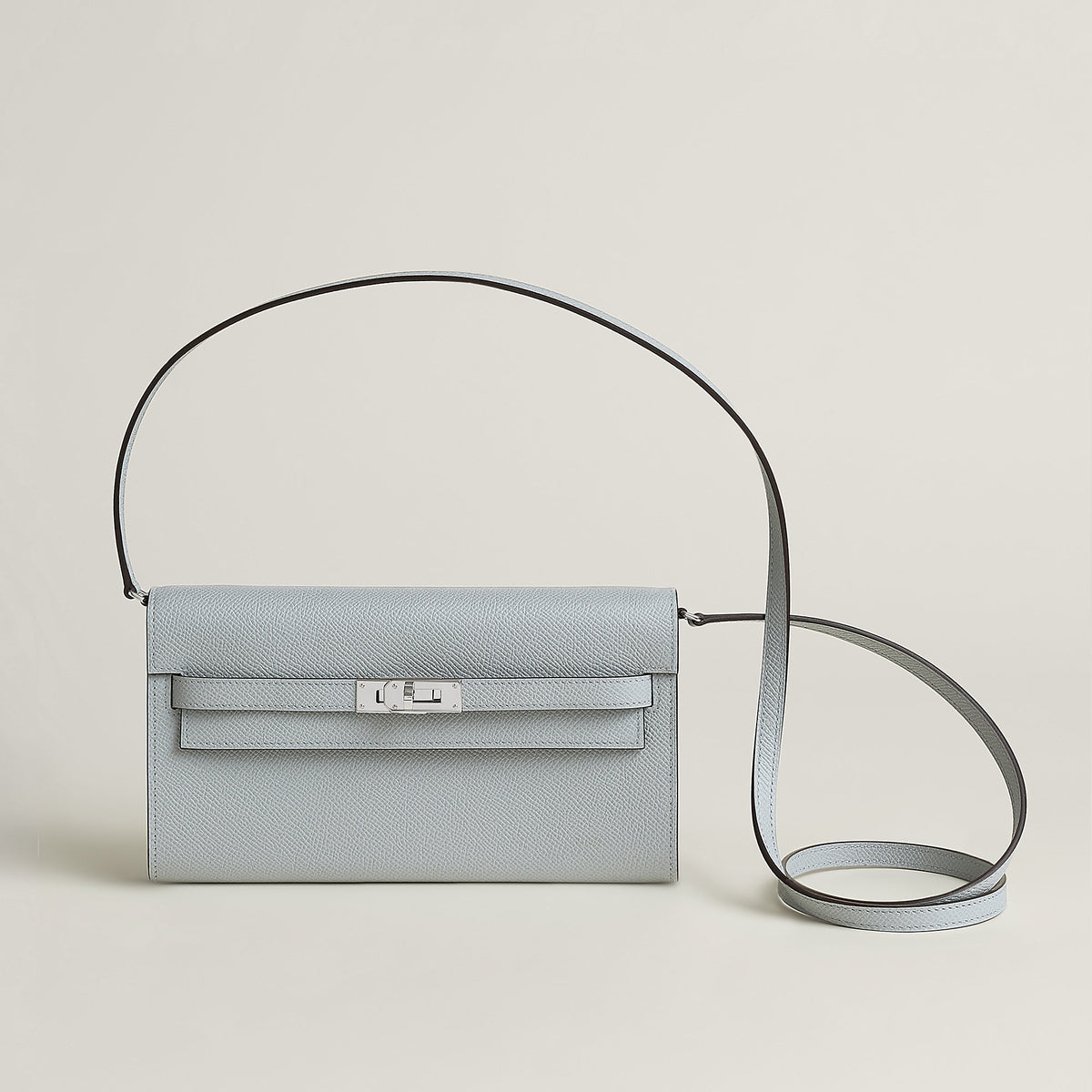 Hermes Kelly Classique To Go Wallet Bleu Glacier