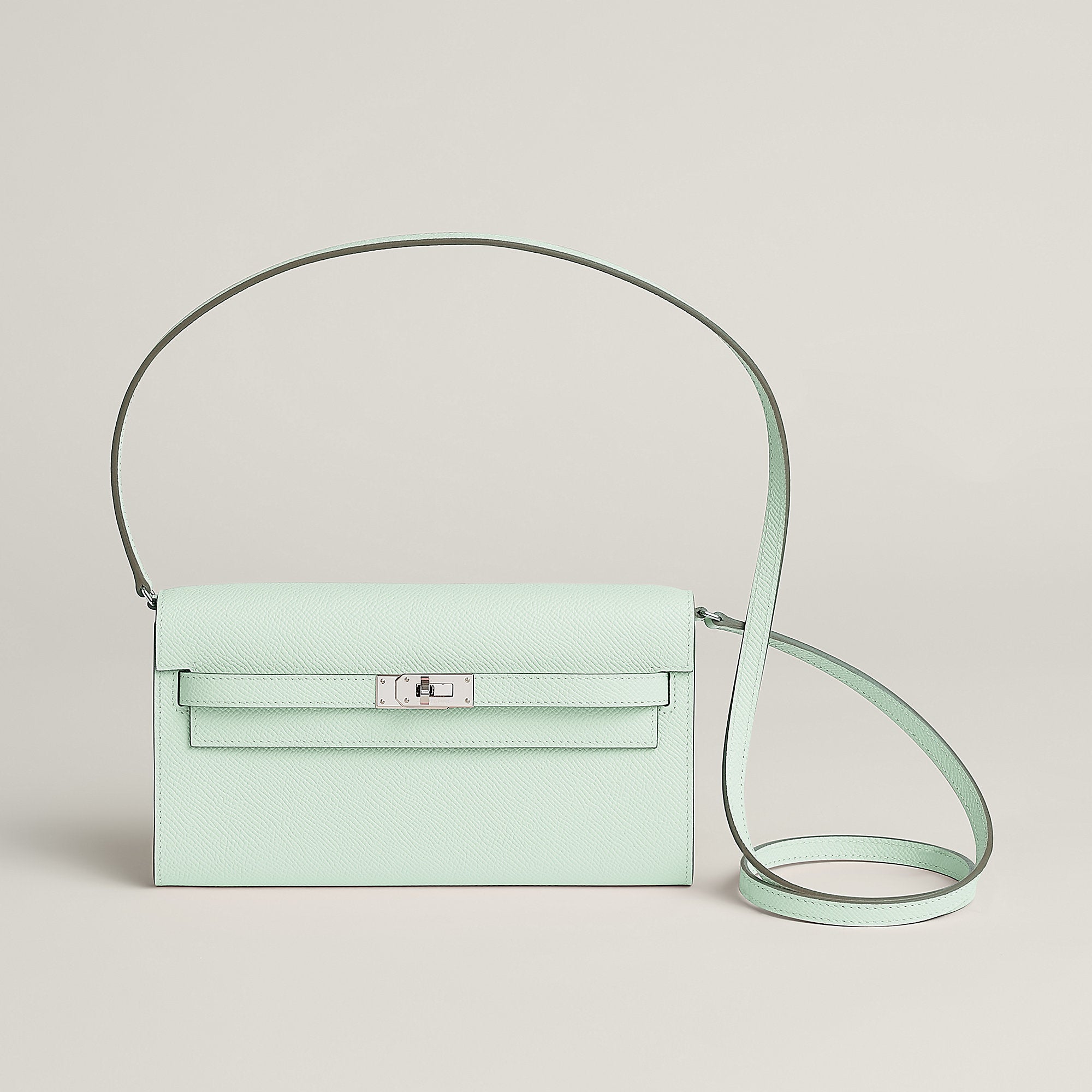 Hermes Kelly Classique To Go Wallet Gris Tain