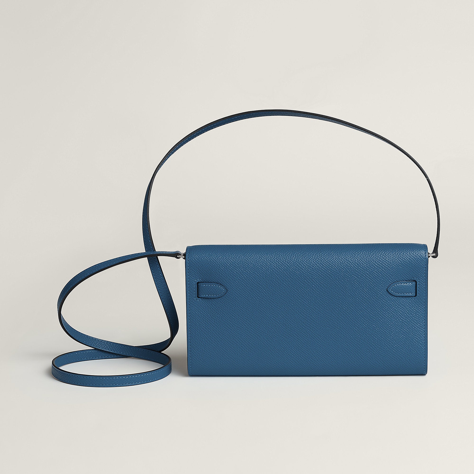 Hermes Kelly Classique To Go Wallet Bleu Tie