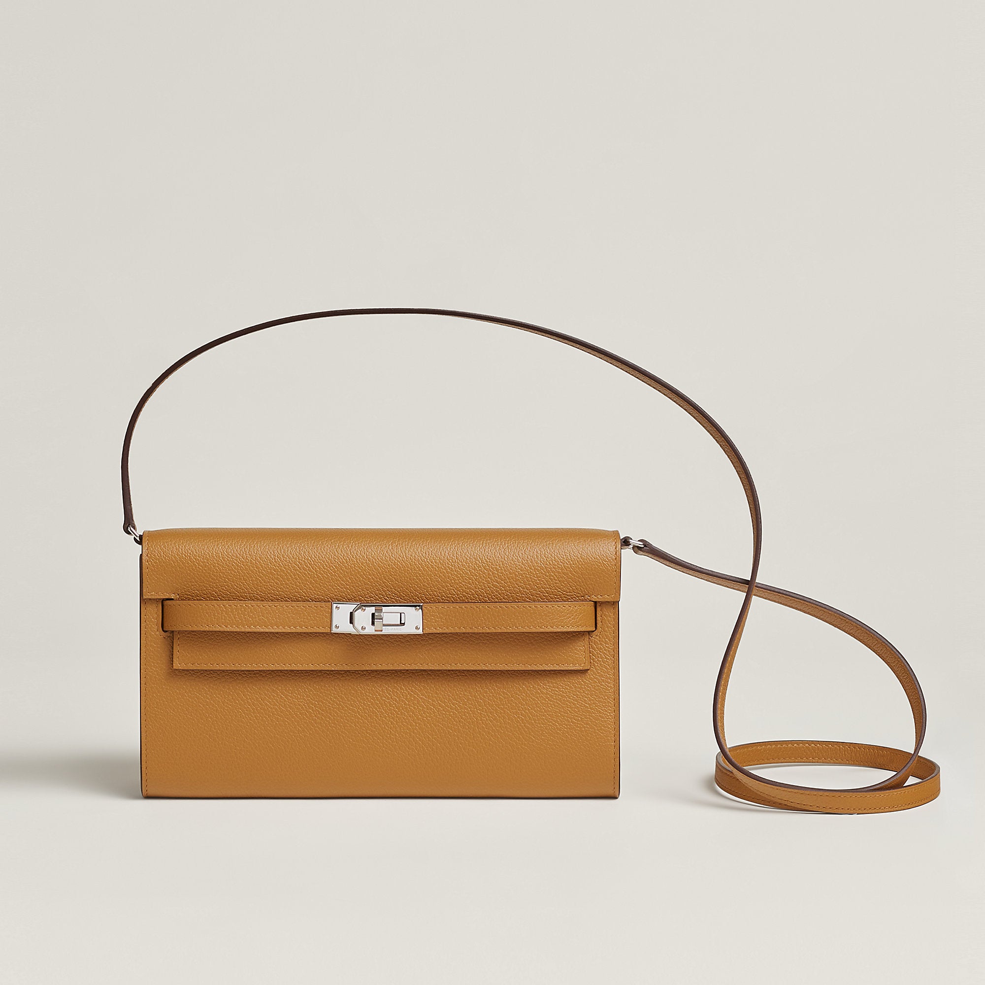 Hermes Kelly Classique To Go Wallet Caramel