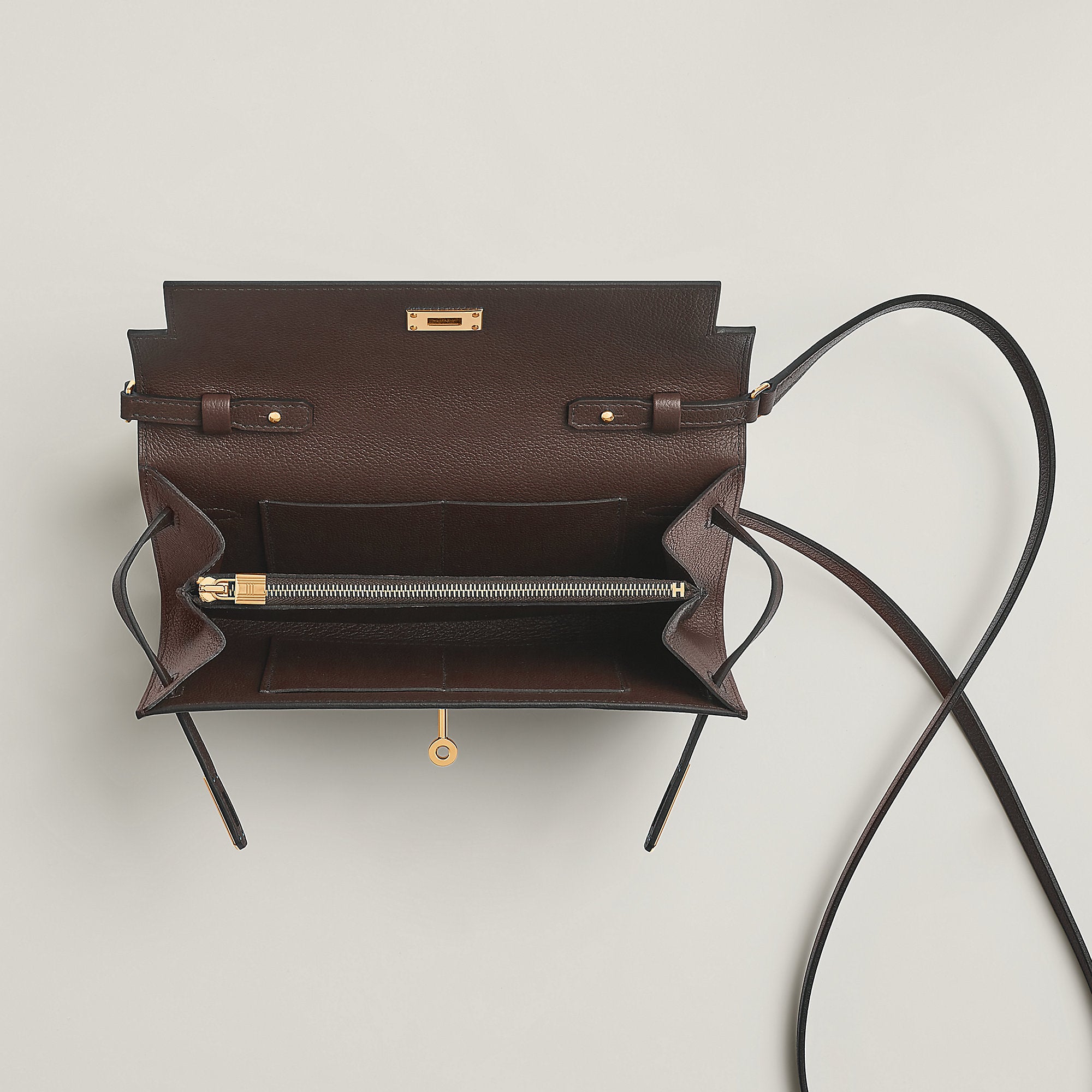 Hermes Kelly Classique To Go Wallet Gris Tain