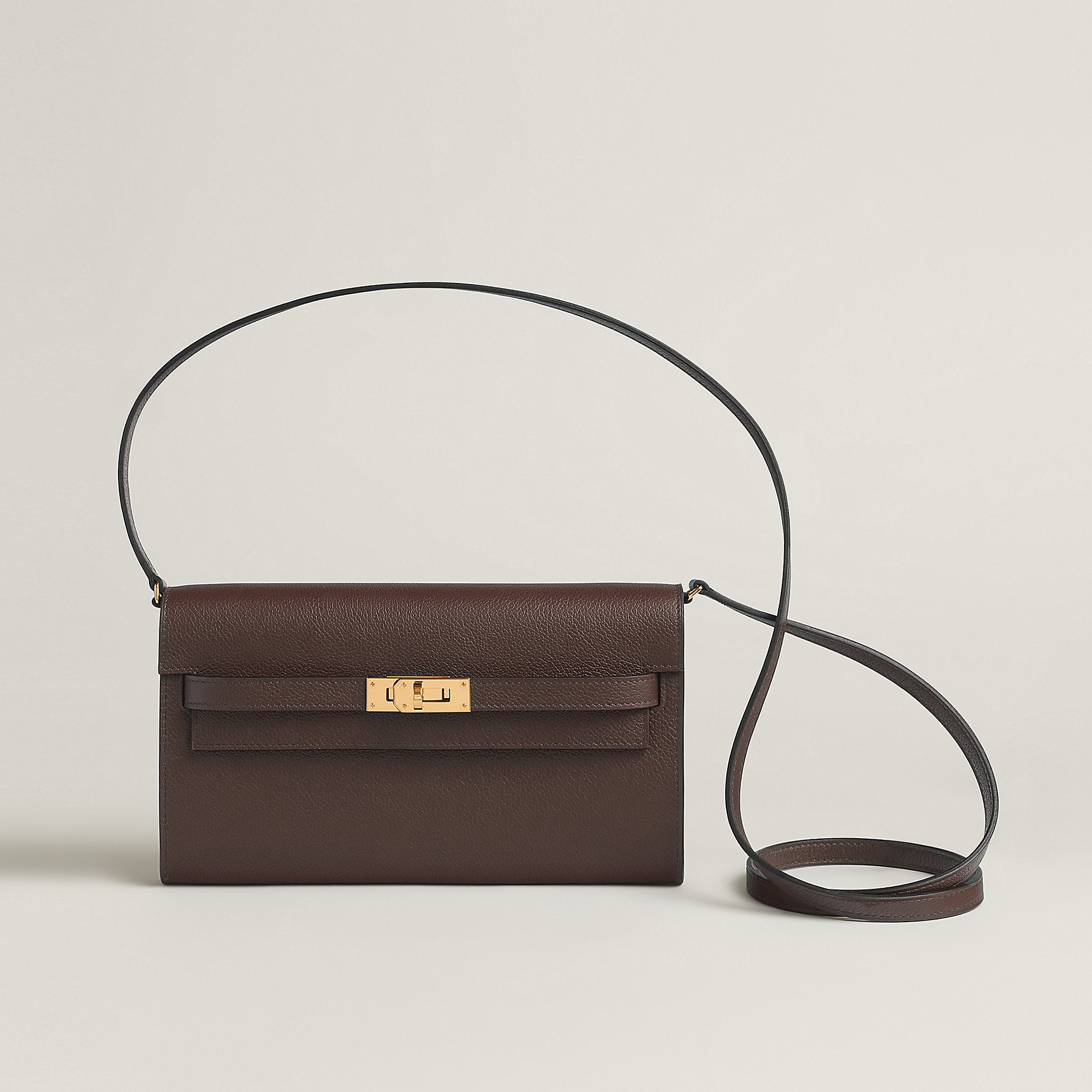 Hermes Kelly Classique To Go Wallet Moka