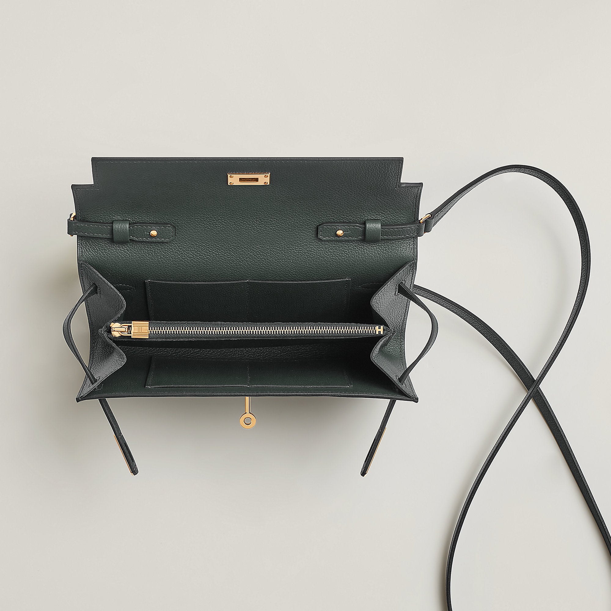 Hermes Kelly Classique To Go Wallet Vert Mangrove