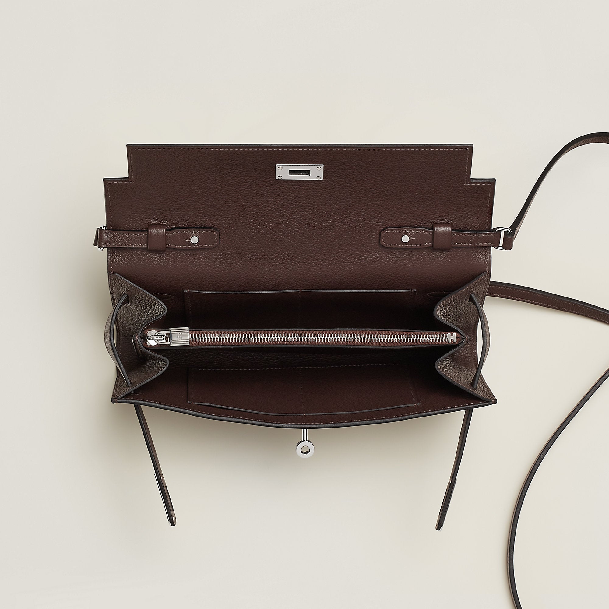Hermes Kelly Classique To Go Wallet Moka