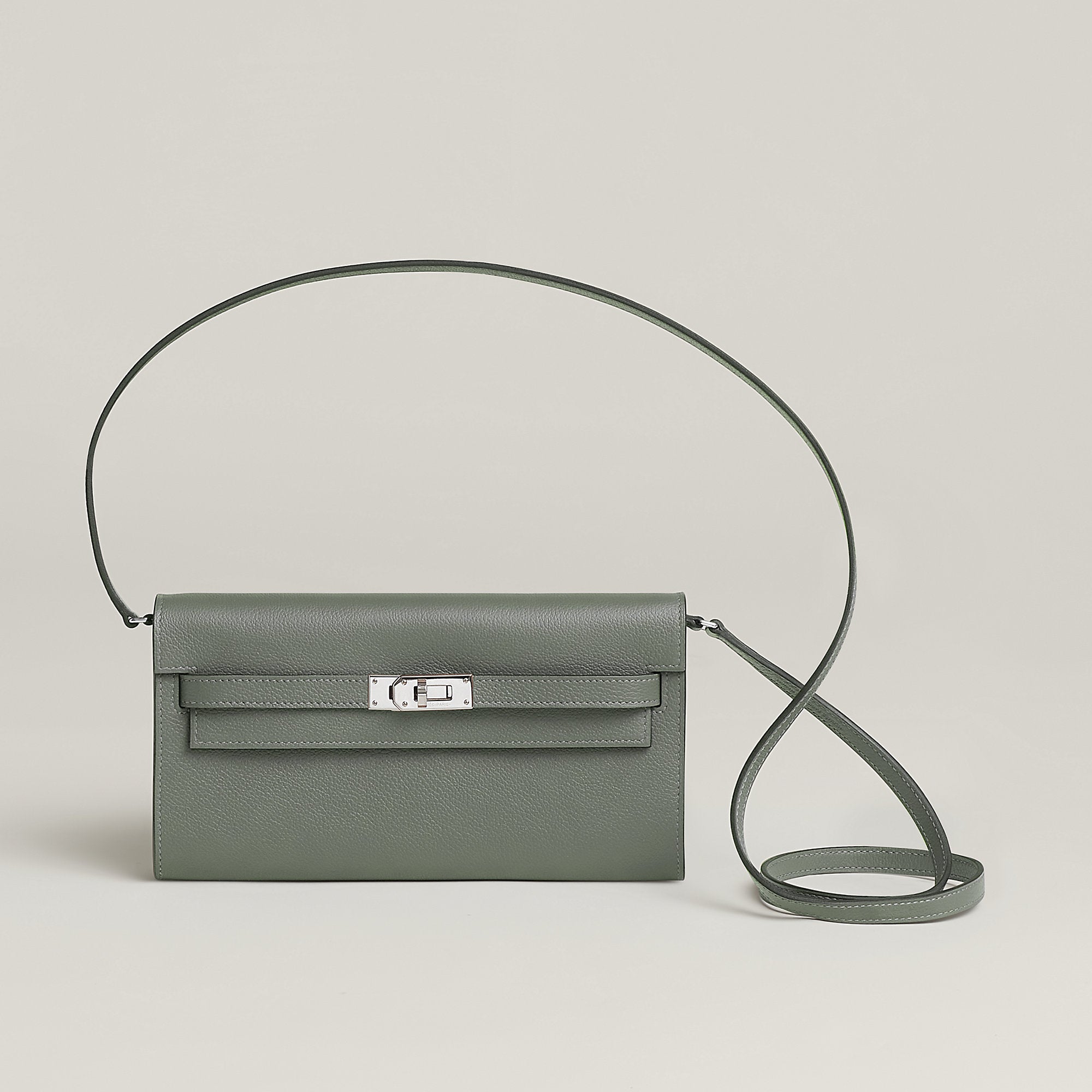 Hermes Kelly Classique To Go Wallet Vert Amande