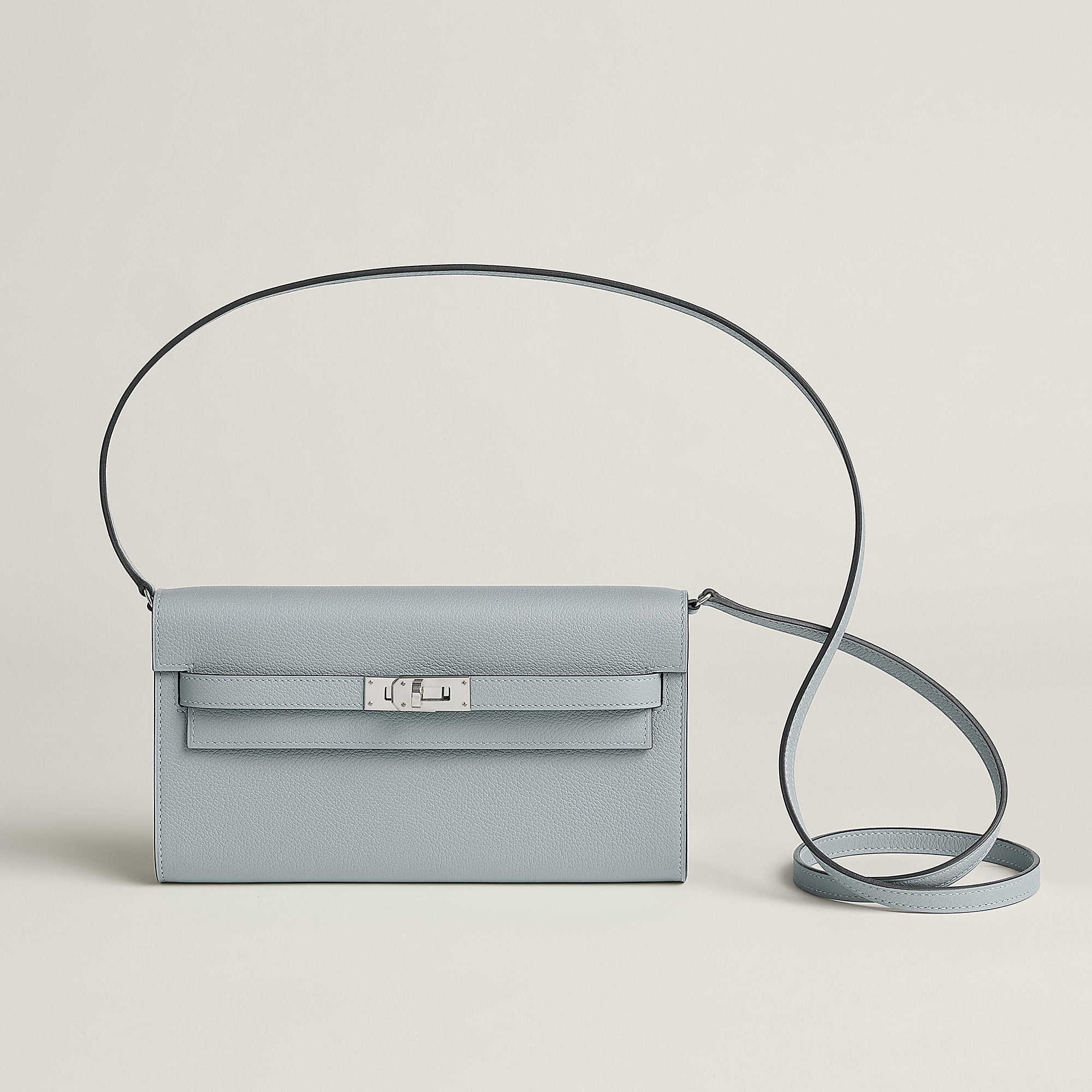 Hermes Kelly Classique To Go Wallet Bleu Glacier