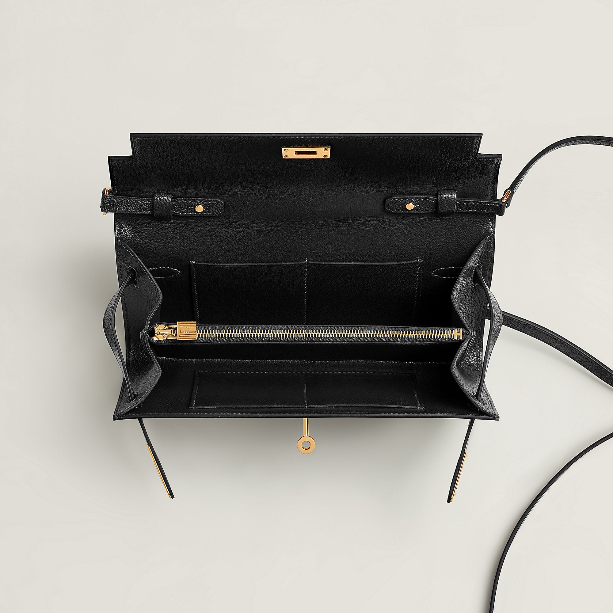 Hermes Kelly Classique To Go Wallet Gris Tain